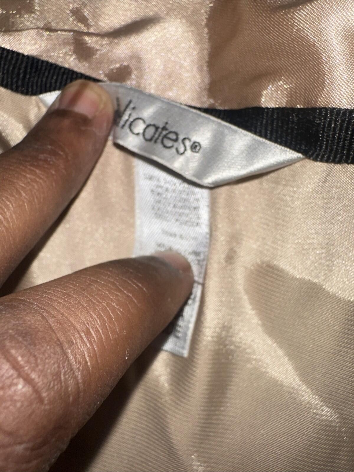 Uniforms For The Dedicated Delicates Satin 2pc Pajamas XXL Button Front Top Pants Beige Size ONE SIZE - 3 Thumbnail