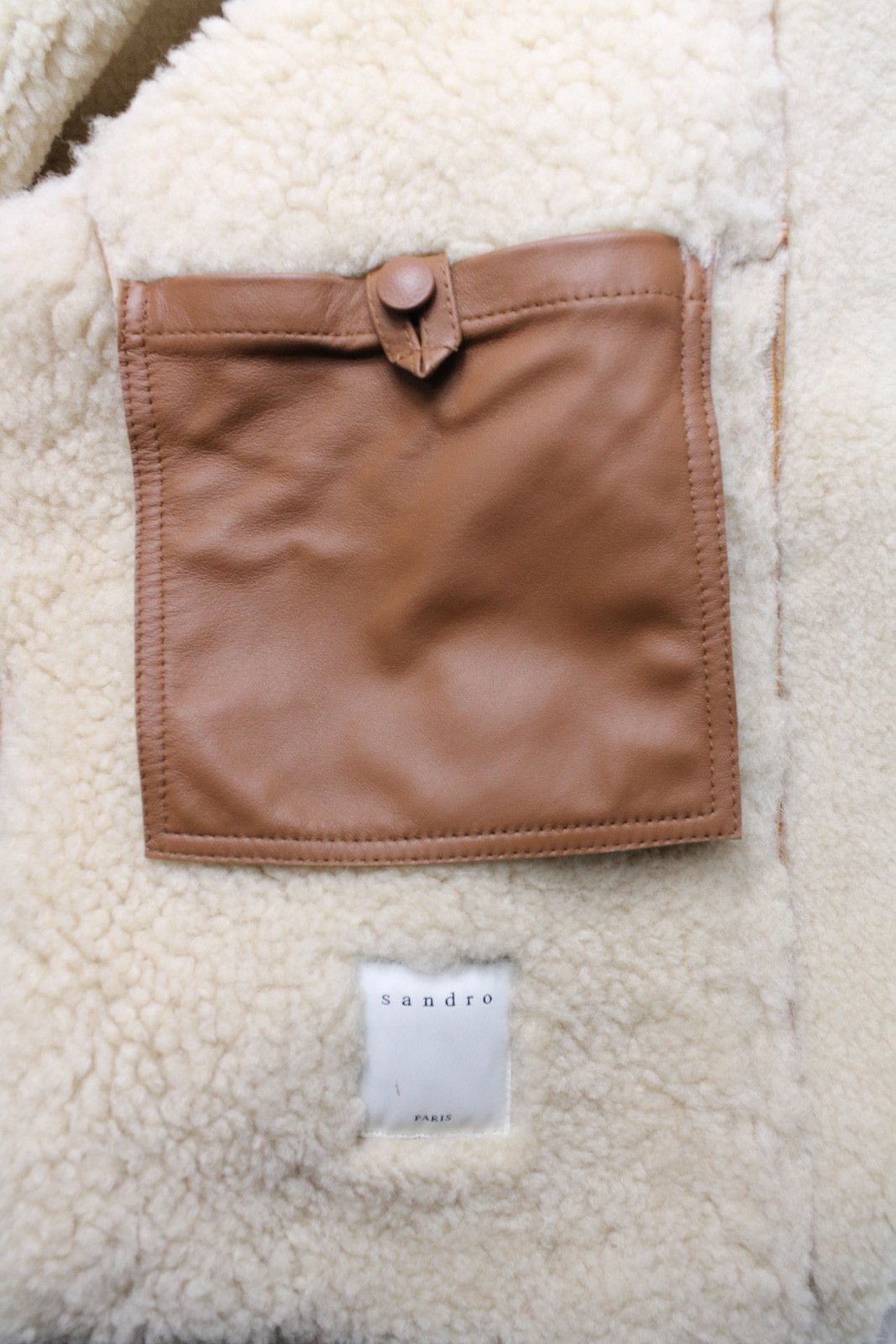Sandro SANDRO Royal Jacket Women's LARGE Shearling Button Up Polo Size L / US 10 / IT 46 - 7 Thumbnail