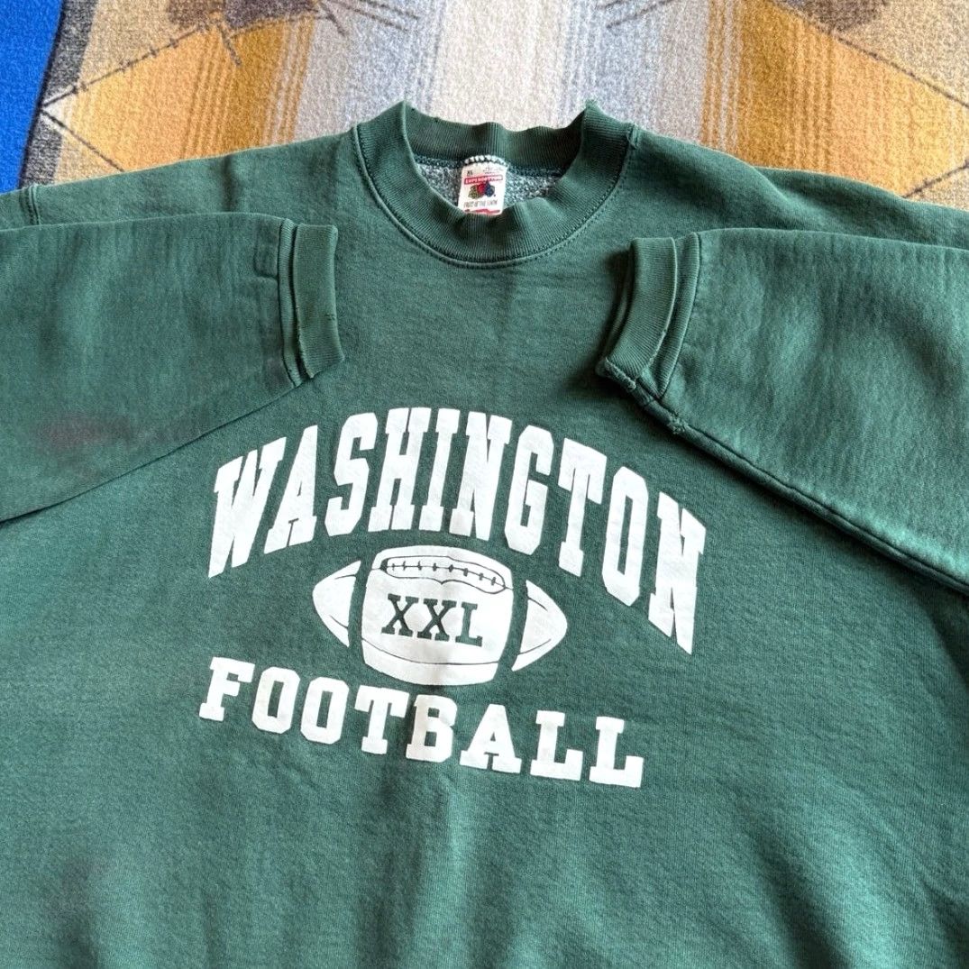 Fruit Of The Loom VINTAGE Washington Football Crewneck Sweatshirt XL Green Mens 90s College University Sports Pullover Sweatshirt Size US XL / EU 56 / 4 - 2 Thumbnail