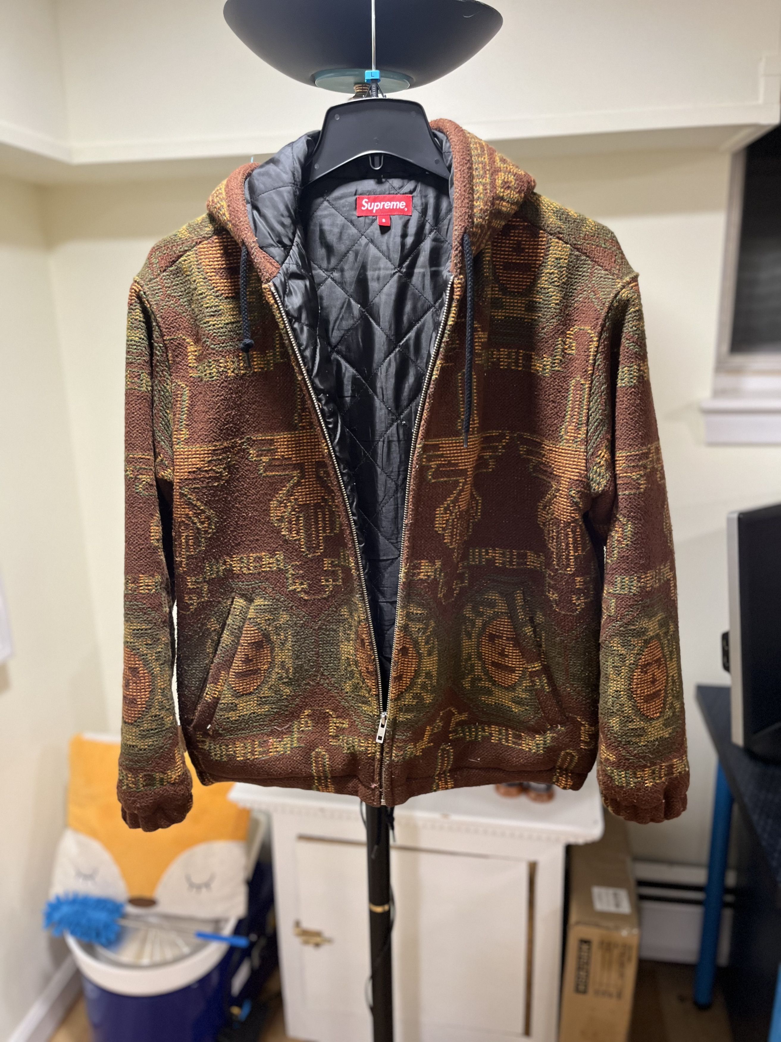 Supreme Supreme Embroidered hooded zippered jacket Wool - small Size US S / EU 44-46 / 1 - 2 Thumbnail