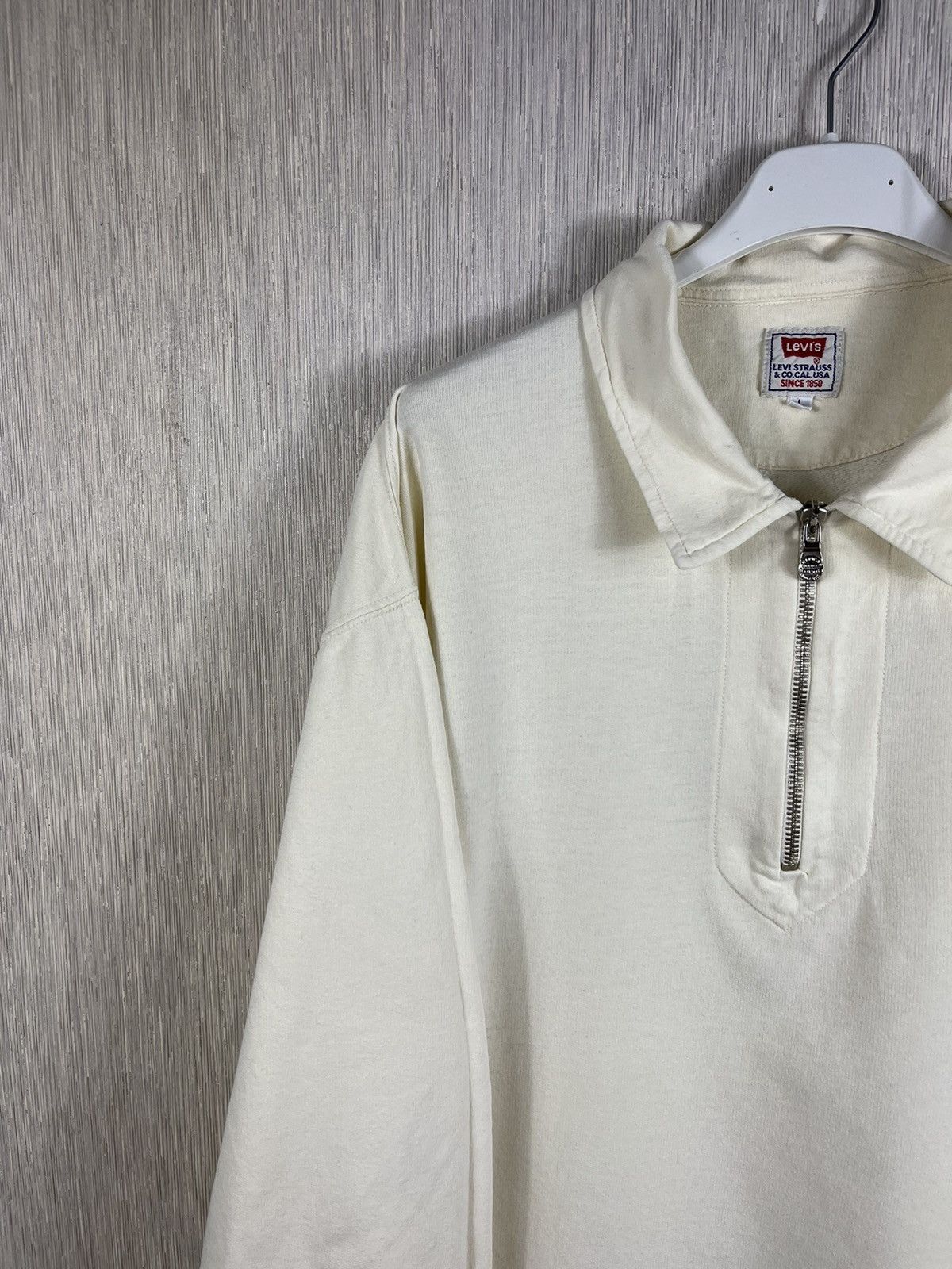 Levi's × Levi's Vintage Clothing × Vintage Vintage 70s Levi’s blue jeans half zip sweatshirt polo Size US L / EU 52-54 / 3 - 4 Thumbnail