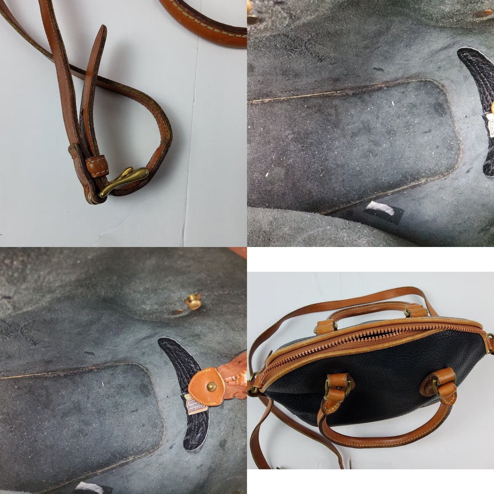 Dooney & Bourke VINTAGE Dooney & Bourke Leather Convertible Satchel/Top Handle Bag Women Black Purses Purse Size ONE SIZE - 10 Thumbnail
