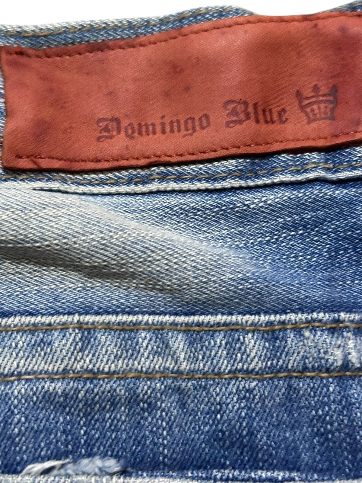 Adolfo Dominguez Vintage Domingo Blue Low Rise Flare Whiskers Denim Size US 30 / EU 46 - 8 Thumbnail