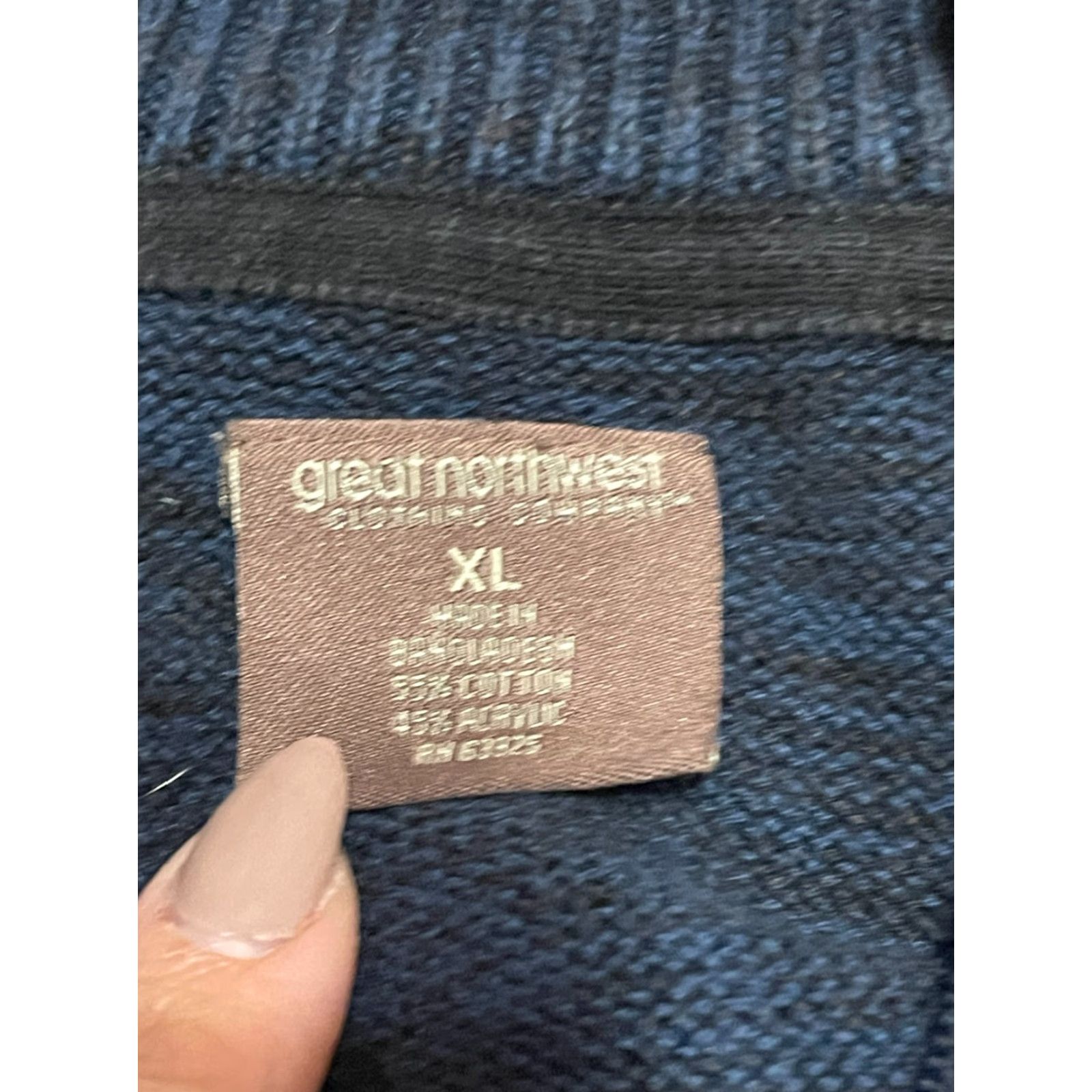 Greats Great Northwest Sweater Mens XL Gray Blue 1/4 Zip Pullover Long Sleeve Size US XL / EU 56 / 4 - 7 Thumbnail