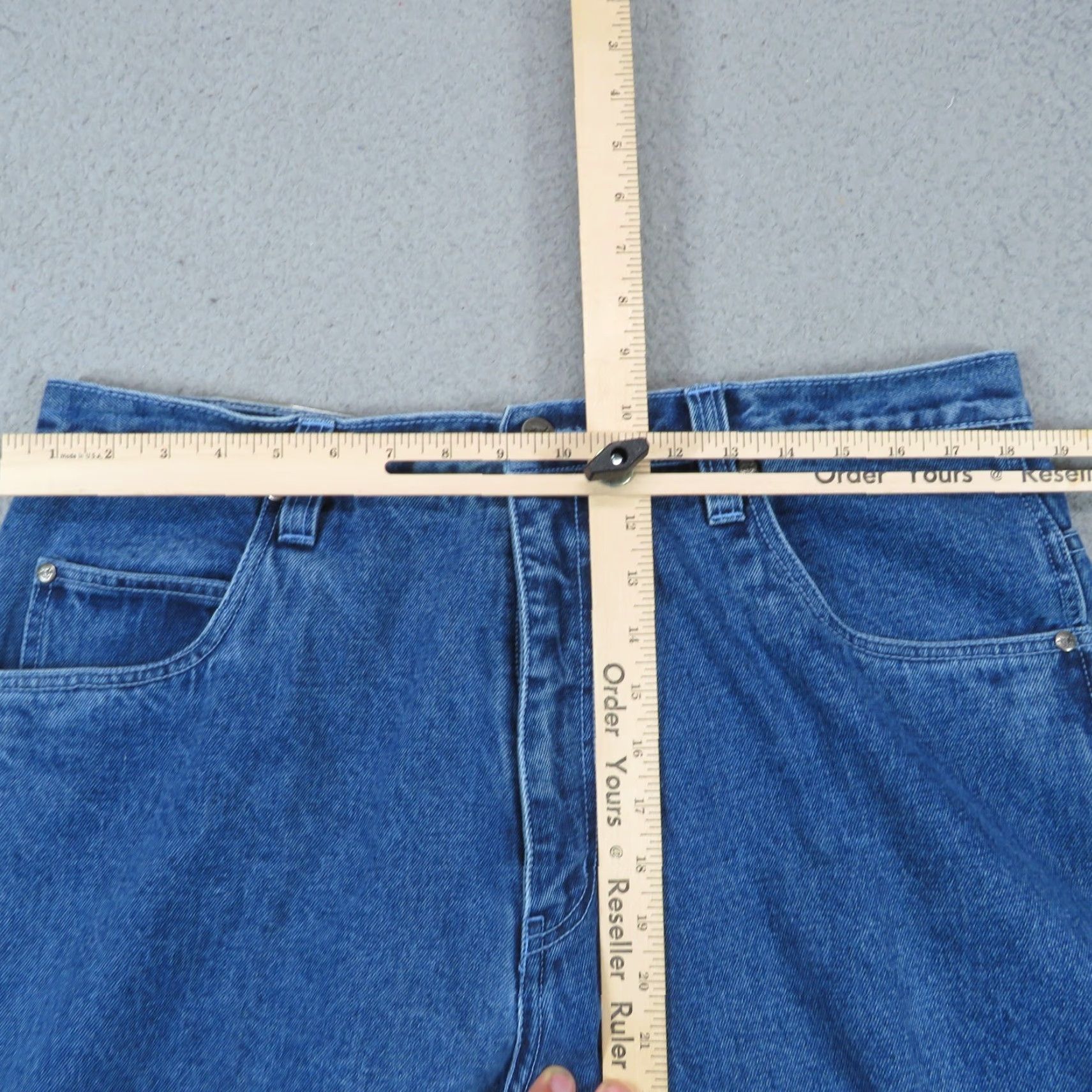 VINTAGE DELF Jeans Baggy Mens 36 5-Pocket Denim Blue Cotton Embroidered 90s Skater Grunge Pipe VTG