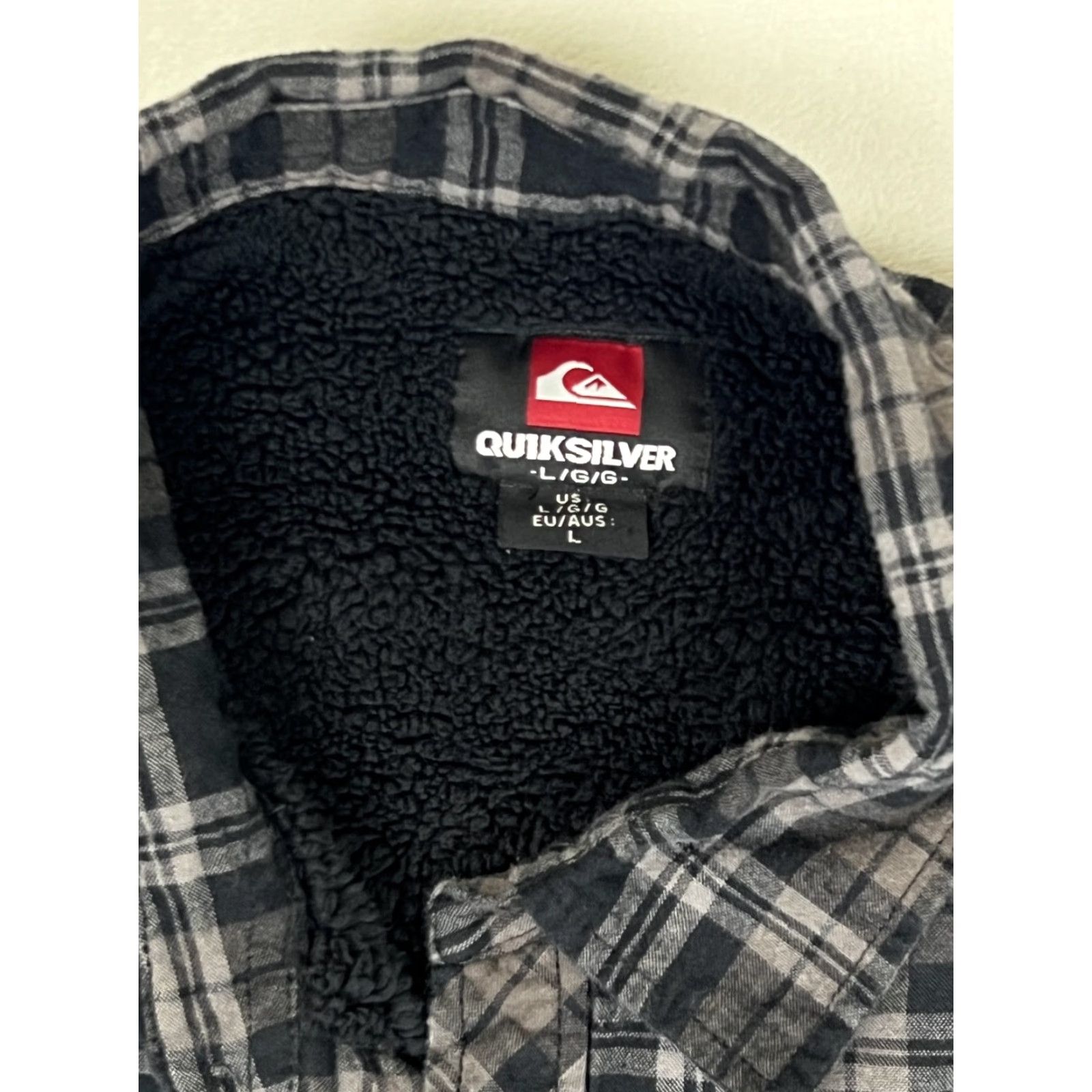 O'Neill O'Neill Jacket Mens Large Gray Plaid Sherpa Lined Flannel Shacket Y2K Bomber Jacket Casual Outdoor) Size US L / EU 52-54 / 3 - 3 Thumbnail