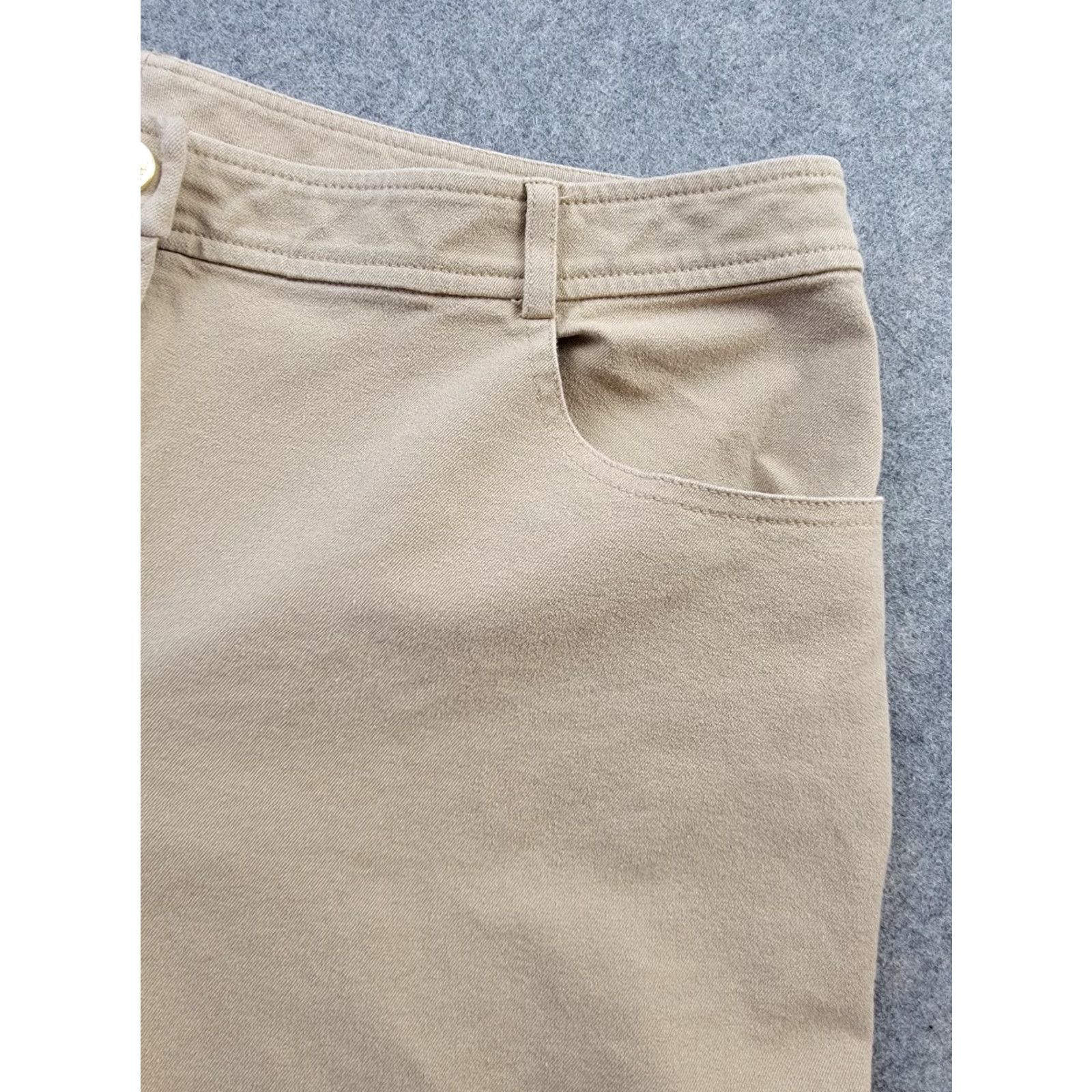 St. John St. John Sport Pants Womens 12 Beige Straight Leg Classic Stretch Size 34" / US 12 / IT 48 - 3 Thumbnail