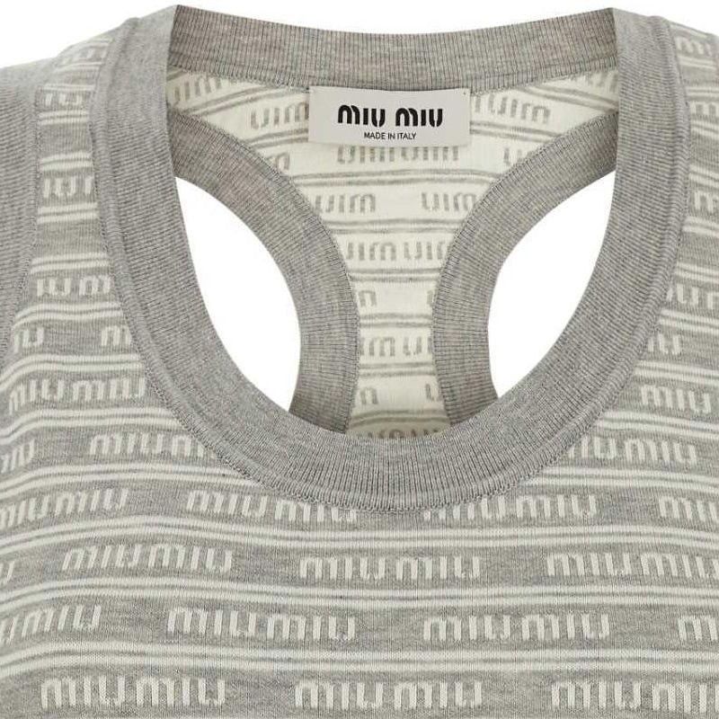 Miu Miu o1B3y1r0426 Tank Top in Grey Size M / US 6-8 / IT 42-44 - 4 Thumbnail