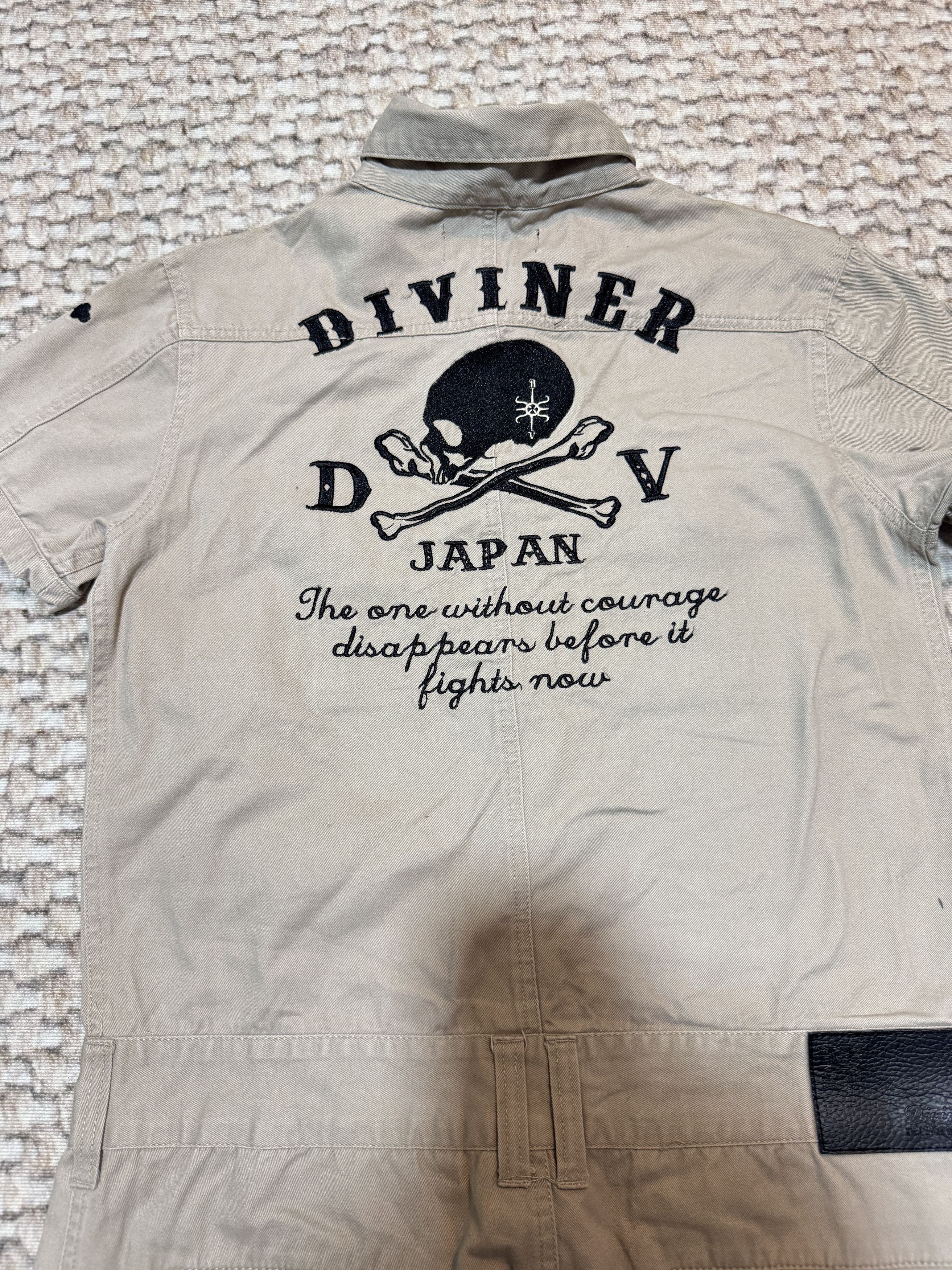 Japanese Brand Japanese Brand Diviner Skull Cross Embroider Coverall Size US 33 - 4 Thumbnail