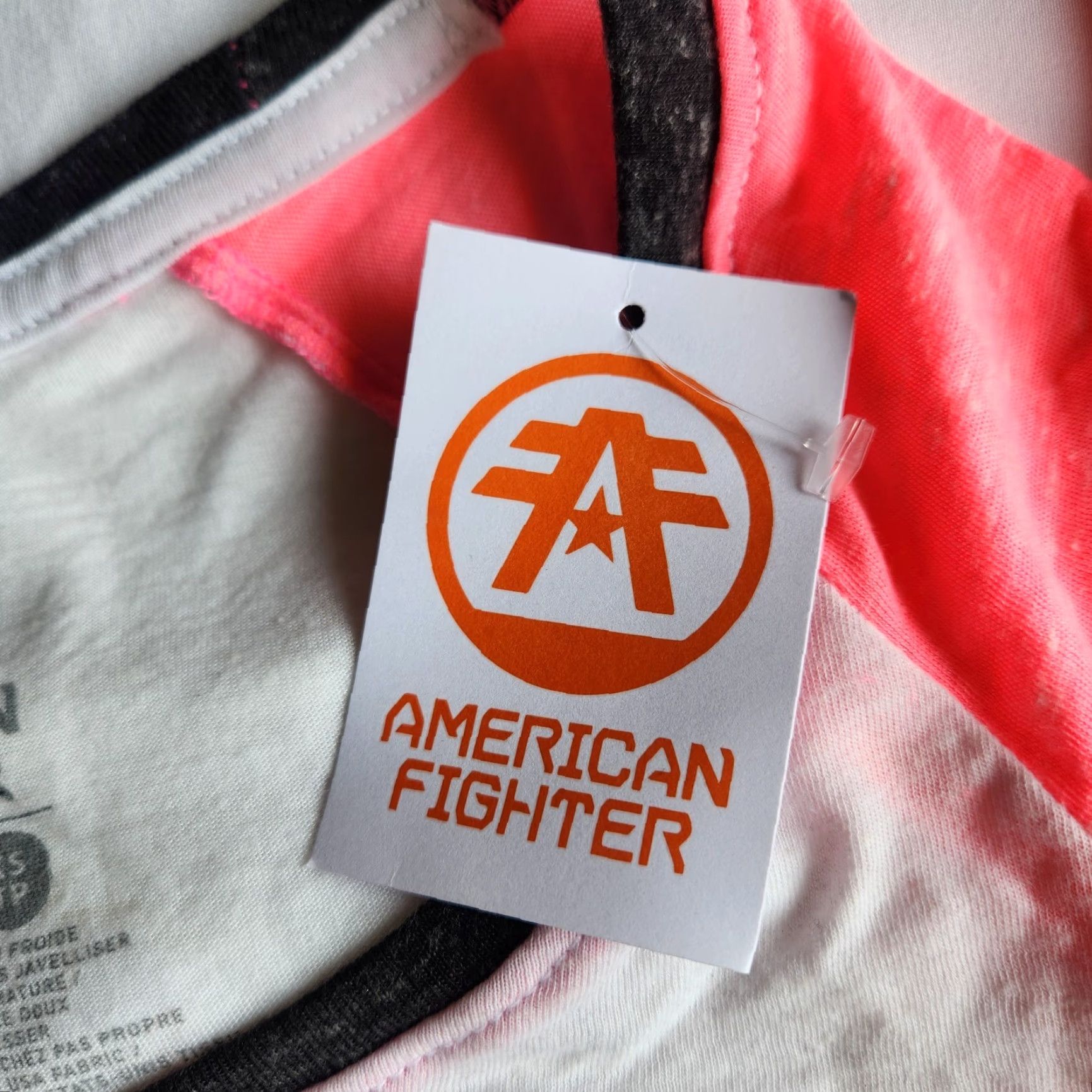 Vintage American Fighter TShirt White Pink Raglan Graphic Park Ridge Affliction XS Women Size XS / US 0-2 / IT 36-38 - 4 Thumbnail