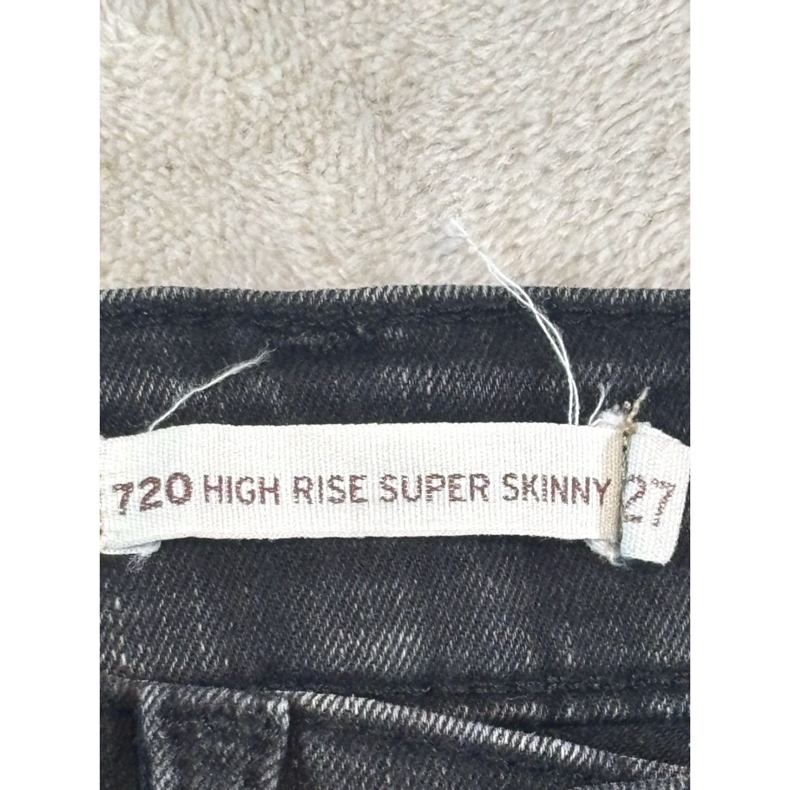 Levi's Levi's 720 Women's Black Denim Jeans High-Rise Super Skinny Size 27 Dark Inseam 30 Size 27" / US 4 / IT 40 - 3 Thumbnail