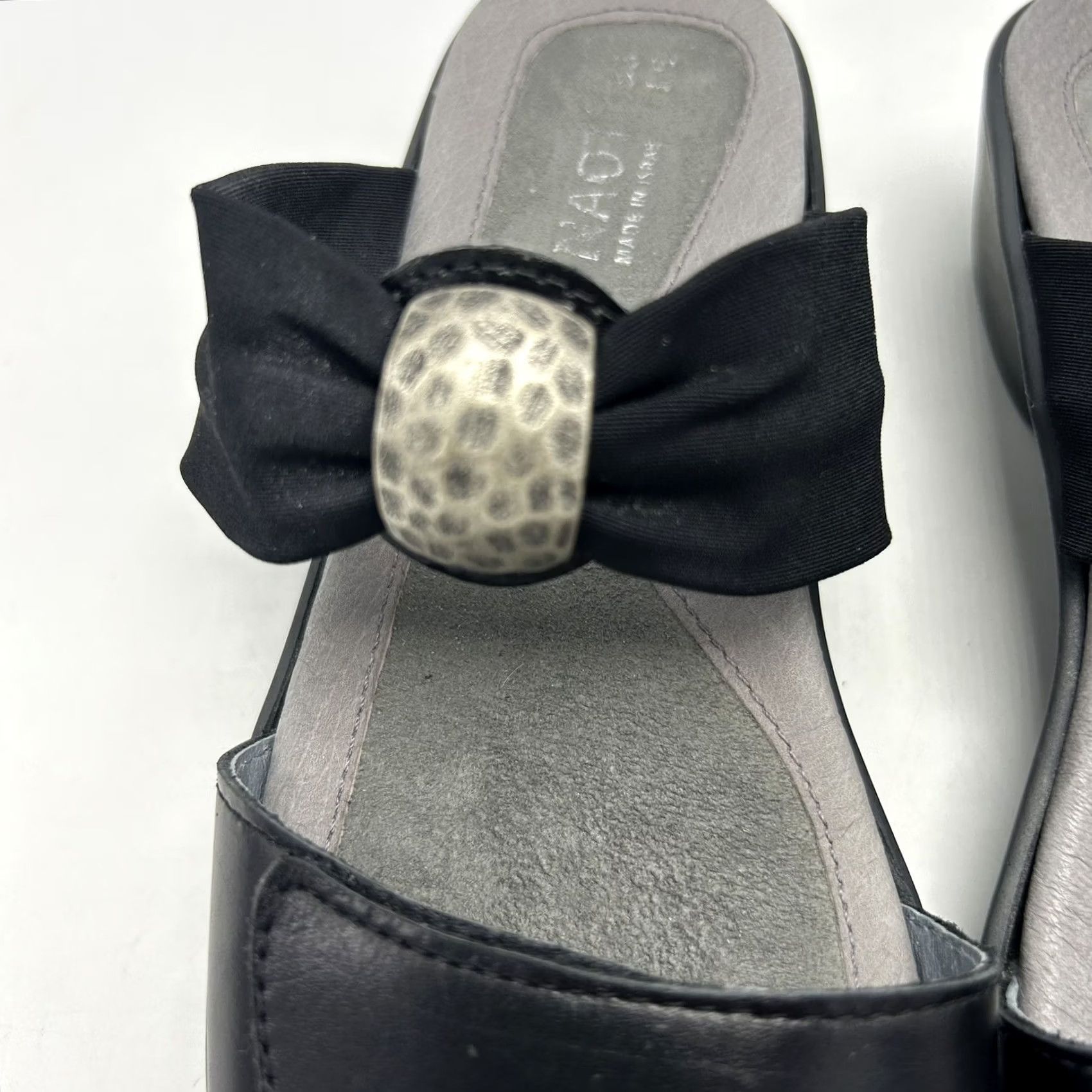 Vintage Naot Sandals Womens 5 Pinotage Wedge Black Leather 36 Adjustable 2" Read Size US 5.5 / IT 35.5 - 5 Thumbnail