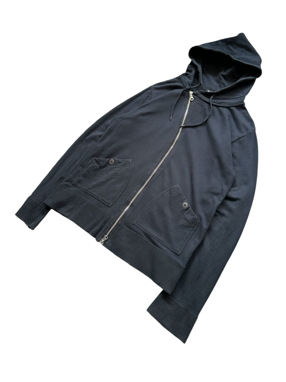 Japanese Brand 2006SS - Comme Ca Ism asymmetric zipper hoodie Size US M / EU 48-50 / 2 - 3 Thumbnail