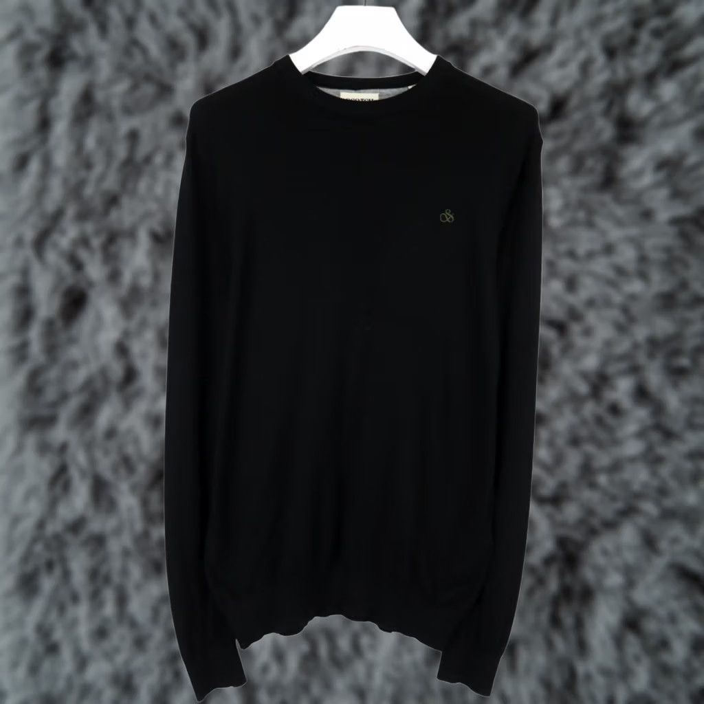 Scotch & Soda SCOTCH & SODA Jumper Men MEDIUM Black Knitted Logo Round Neck Pullover Size US M / EU 48-50 / 2 - 1 Thumbnail