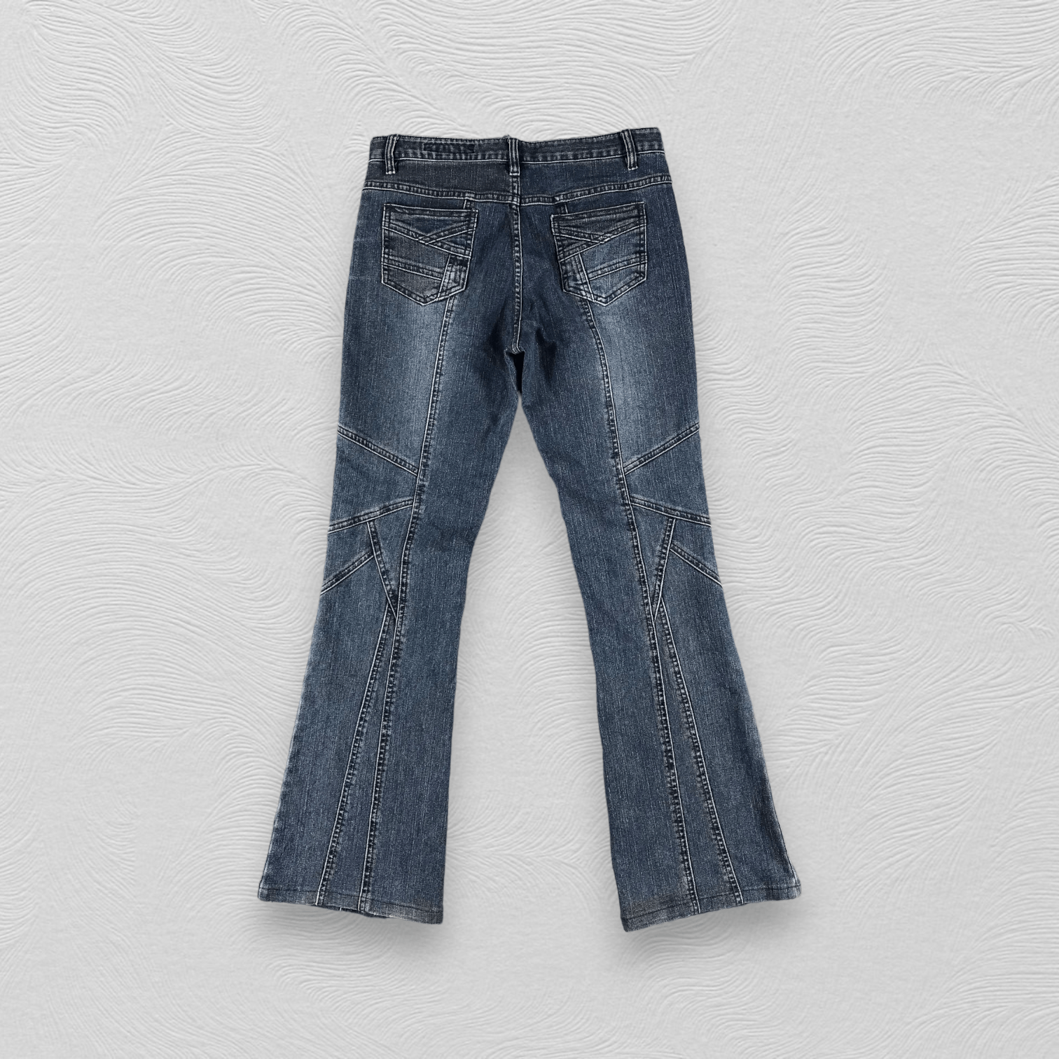 Japanese Brand Blue Jam Jeans Blue Patchwork Flare Denim KJ1325 Size US 30 / EU 46 - 2 Thumbnail
