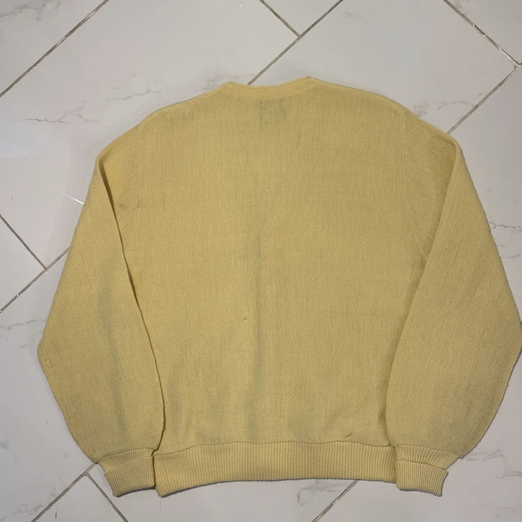Vintage VINTAGE Robert Bruce Cardigan Sweater Unisex Adults Medium Yellow Knit Acrylic 70s Spring Mens Womens Girls Boys Size US M / EU 48-50 / 2 - 6 Thumbnail