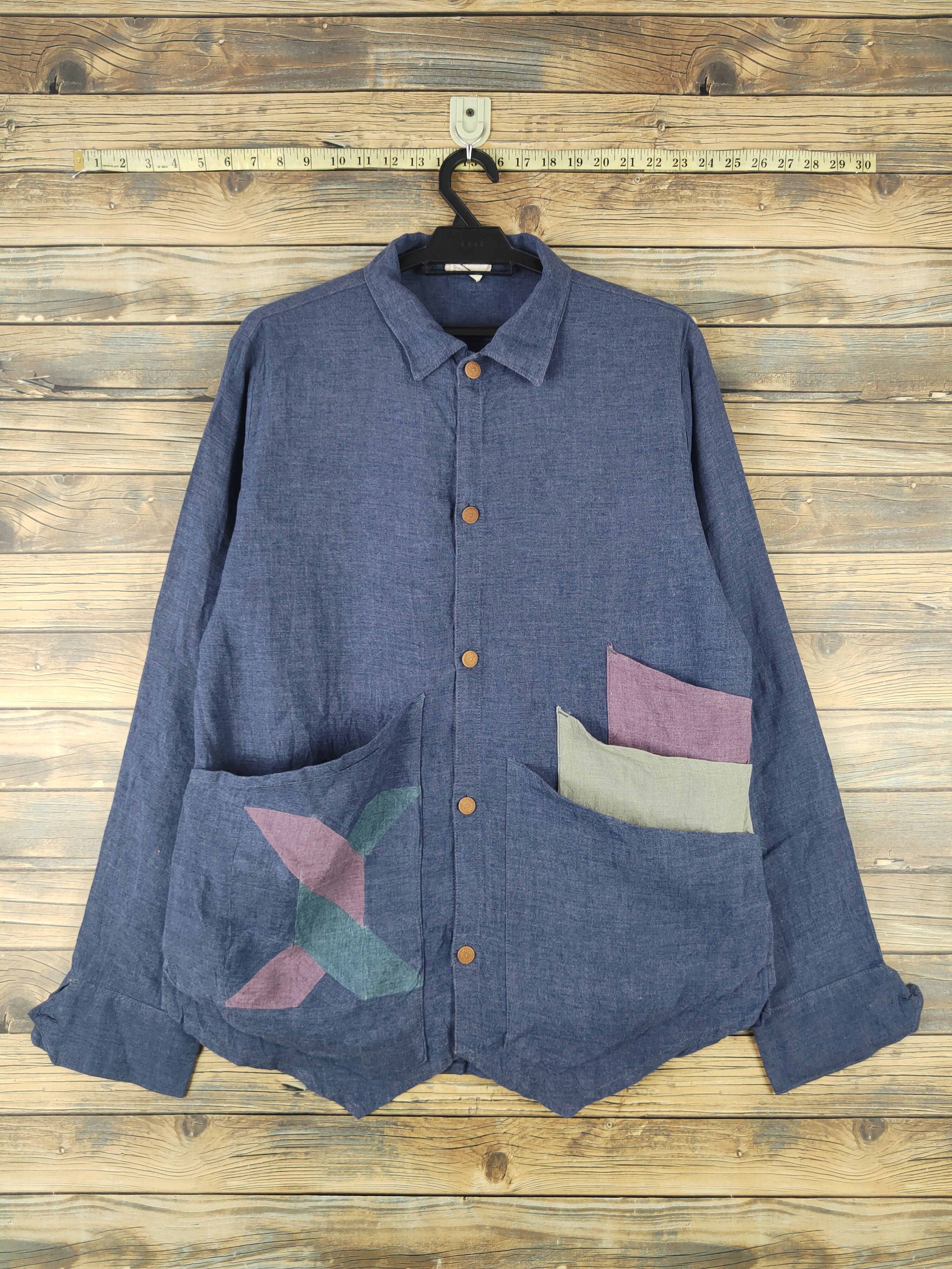 Japanese Brand DL Hug Blue Button Ups Shirts #1470 Size L / US 10 / IT 46 - 1 Thumbnail