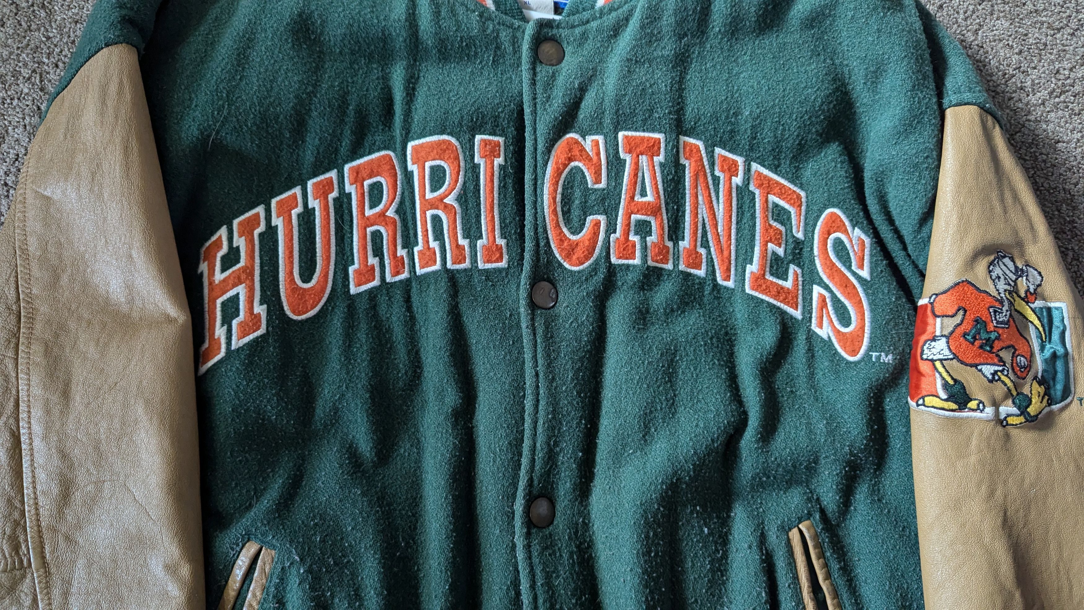 Starter Starter Varsity Jacket Miami Hurricanes XL Size US XL / EU 56 / 4 - 2 Thumbnail