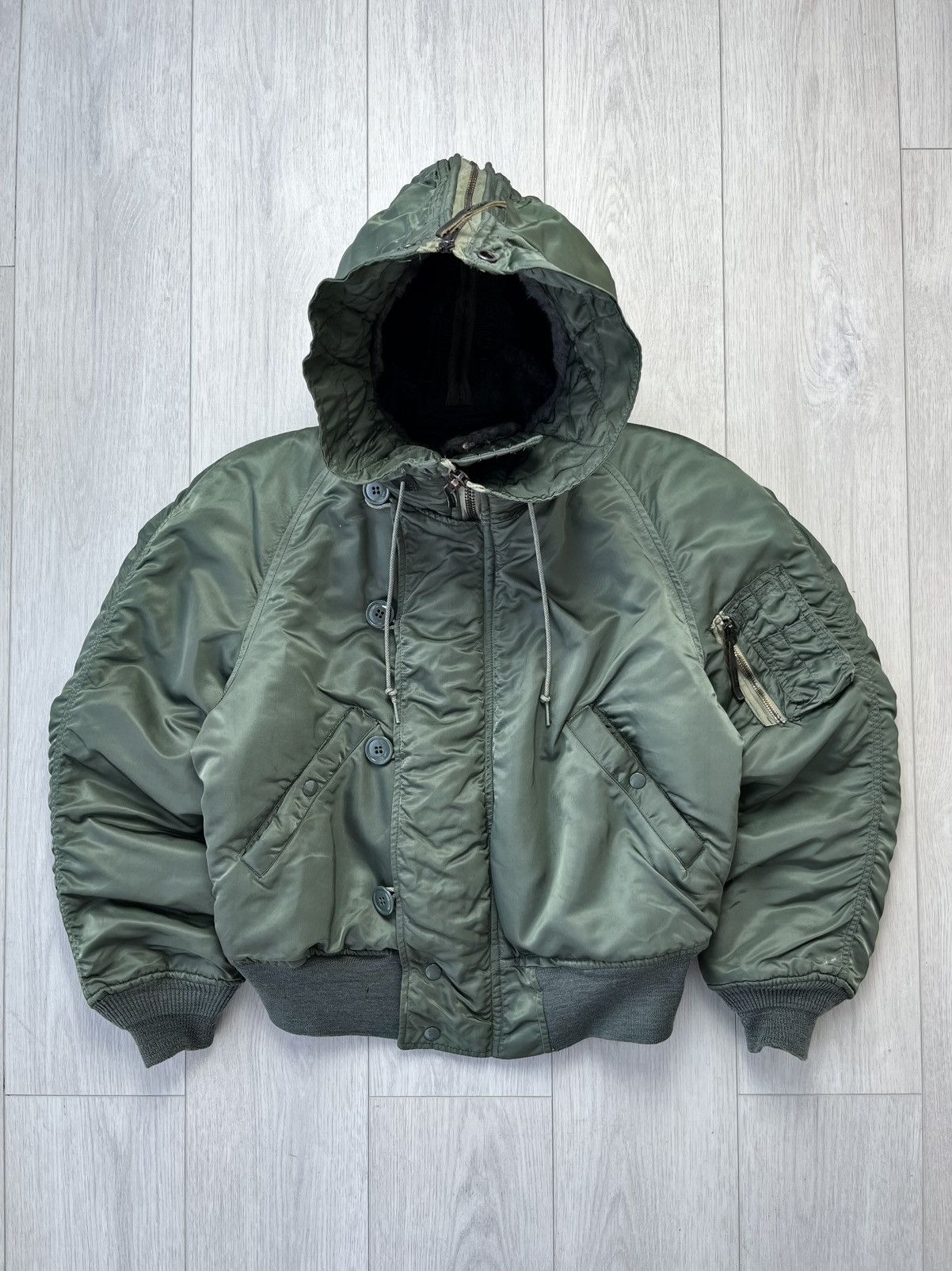 1976 Alpha Industries N2B Bomber Jacket Faux Fur Vintage Y2K