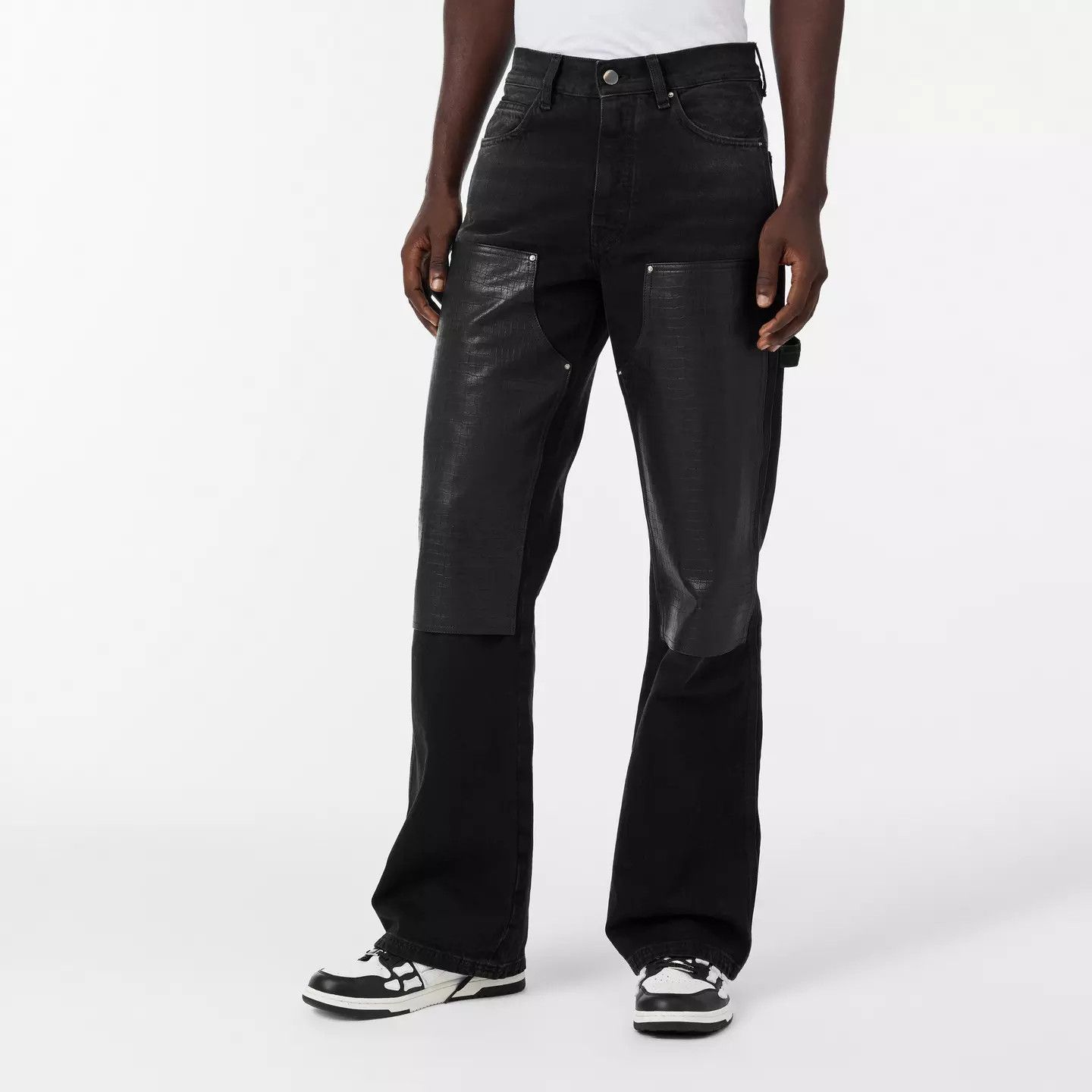 Amiri o1g2r1mq0426 Carpenter Wide Leg Jeans in Dusk Black Size US 34 / EU 50 - 3 Thumbnail