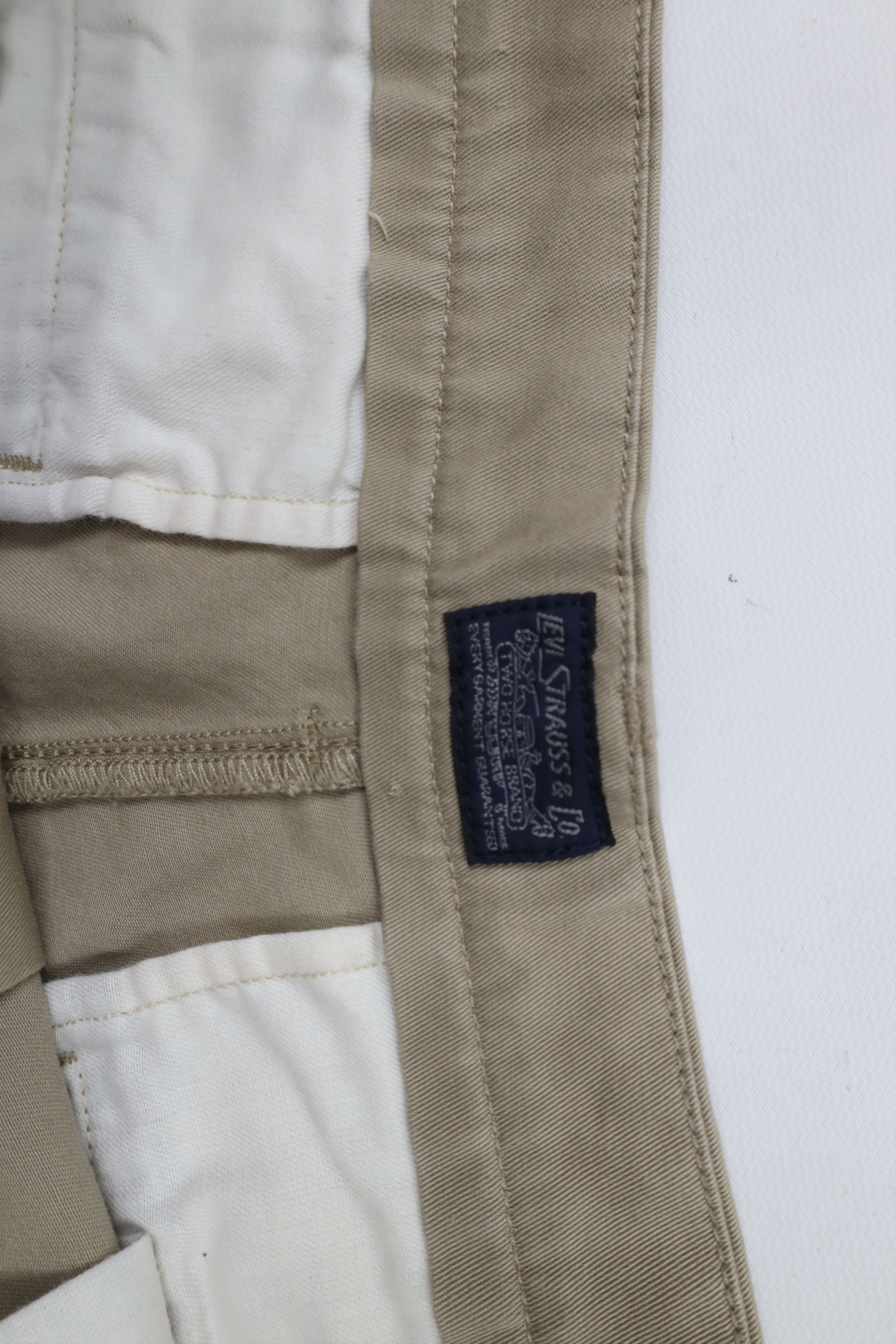 Levi's × Vintage Vintage Y2K Levis Wide Leg Chino Pants Trousers Beige Size US 40 / EU 56 - 6 Thumbnail