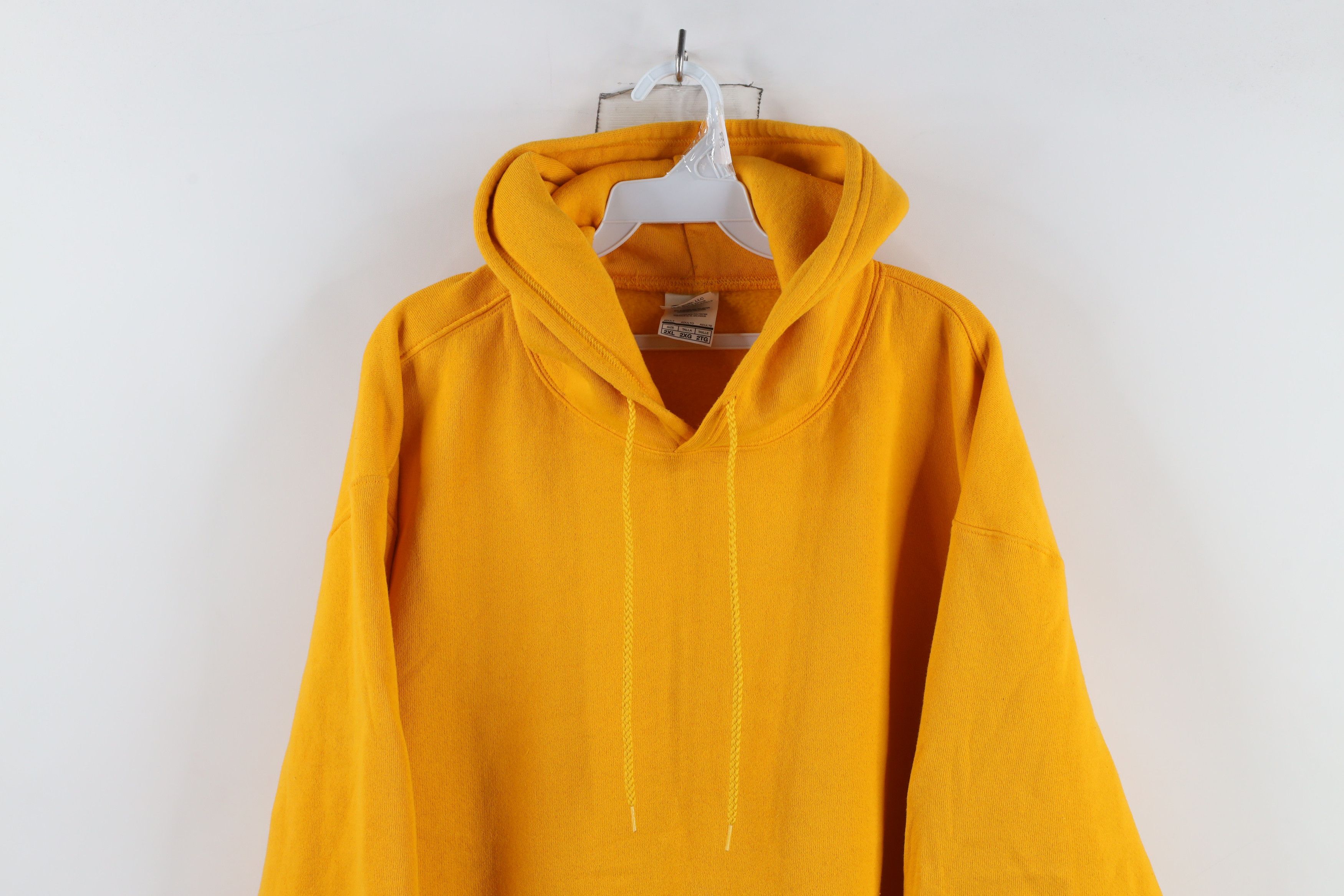 Vintage Vintage 90s Streetwear Heavyweight Hoodie Sweatshirt Yellow Size US XXL / EU 58 / 5 - 2 Thumbnail