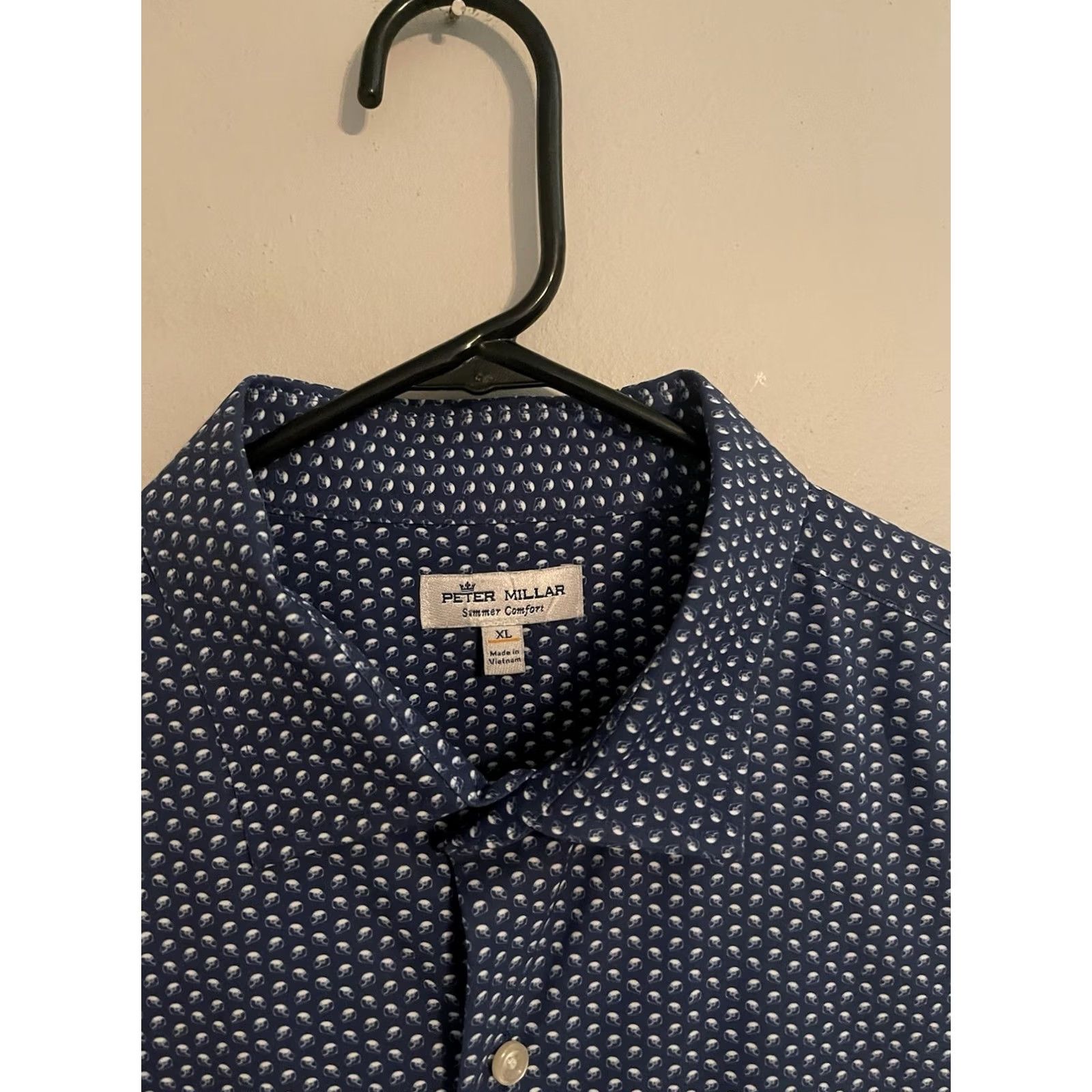 Peter Millar Peter Miller Reeves Poplin Southern Comfort Shirt Button Up S/S Blue XL Men's Size US XL / EU 56 / 4 - 2 Thumbnail