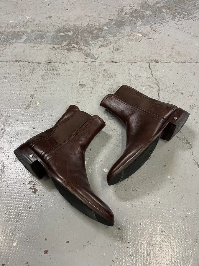 Versace 2000s Versace Brown Leather Boots Size US 8 / EU 41 - 2 Thumbnail