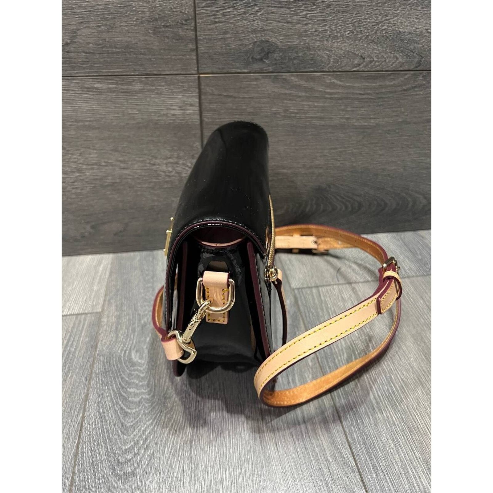Dooney & Bourke Dooney & Bourke Patent Leather Saddle Bag Black, bag A667762 Size ONE SIZE - 7 Thumbnail