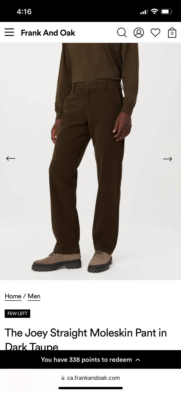 Frank & Oak Moleskin straight pants Size US 28 / EU 44 - 1 Preview