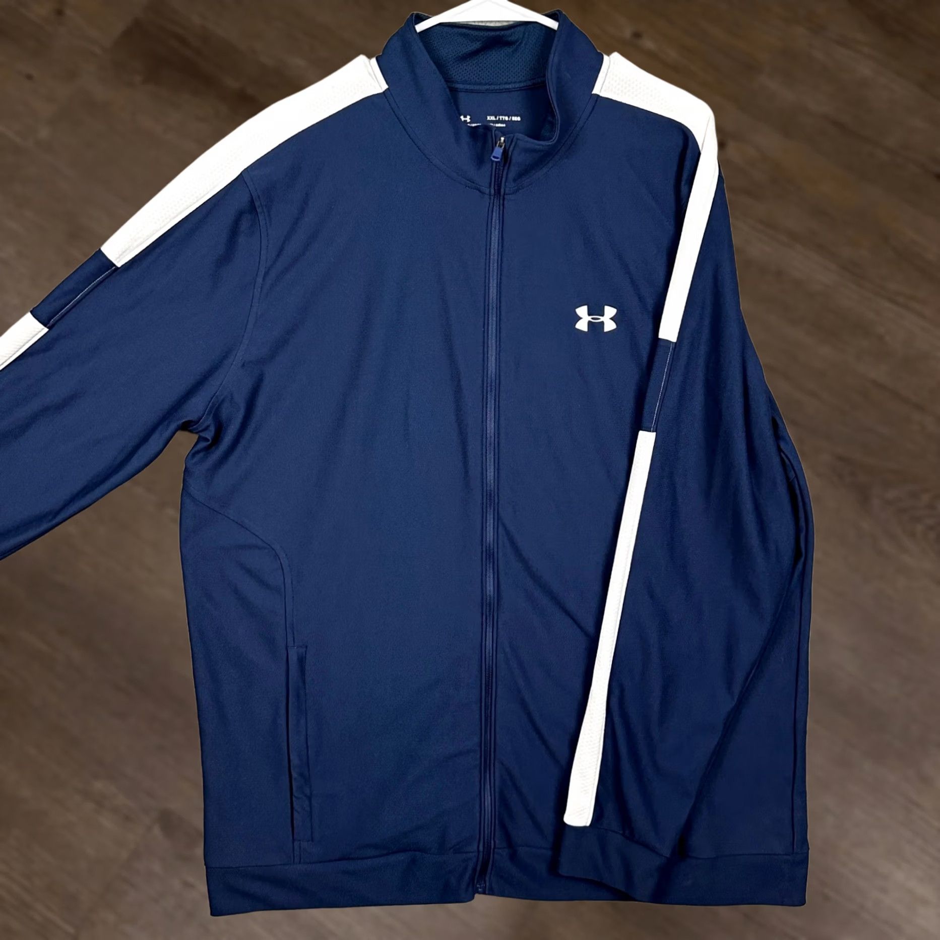 Under Armour Under Armour Jacket Men 2XL Navy Blue Fitted Track Jacket Full Zip EUC Size US XXL / EU 58 / 5 - 1 Thumbnail