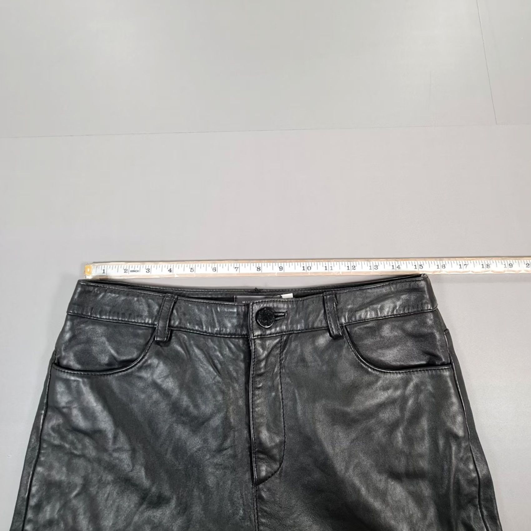 Vintage Mint Velvet Womens Leather Trousers Black 12 UK Straight Leg Pants Mens? (Note: final answer should be the optimized title only) Size 34" / US 12 / IT 48 - 4 Thumbnail