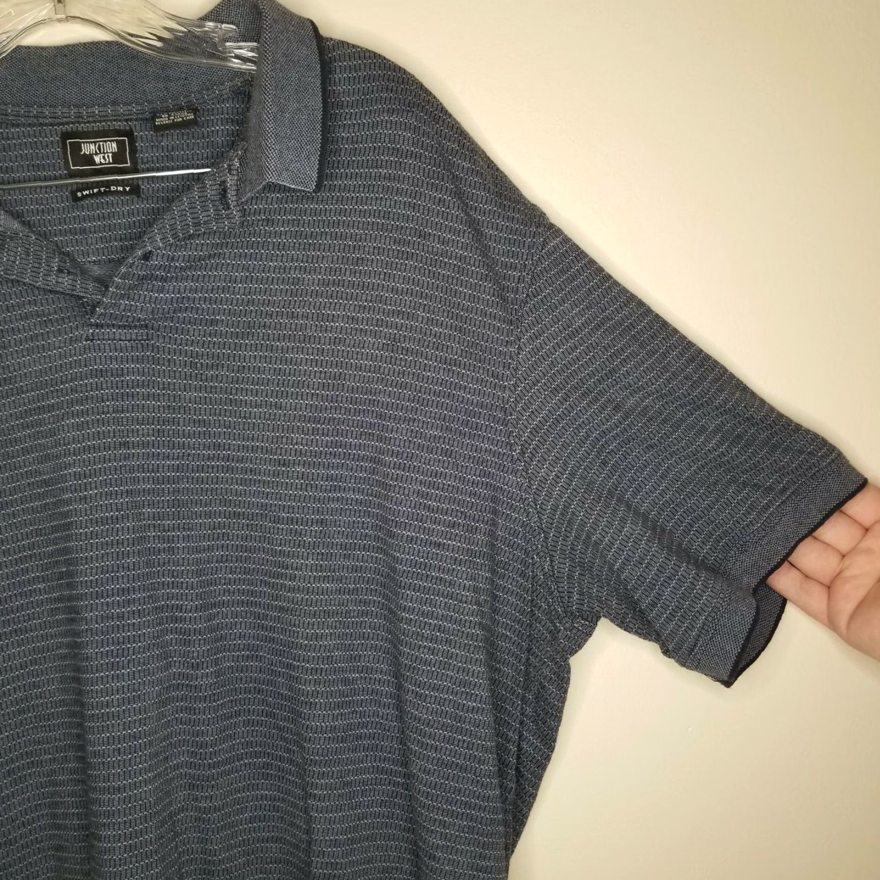 Vintage Junction West Swift Dry Polo Shirt Mens 2XL Blue Short Sleeve Size US XXL / EU 58 / 5 - 2 Thumbnail