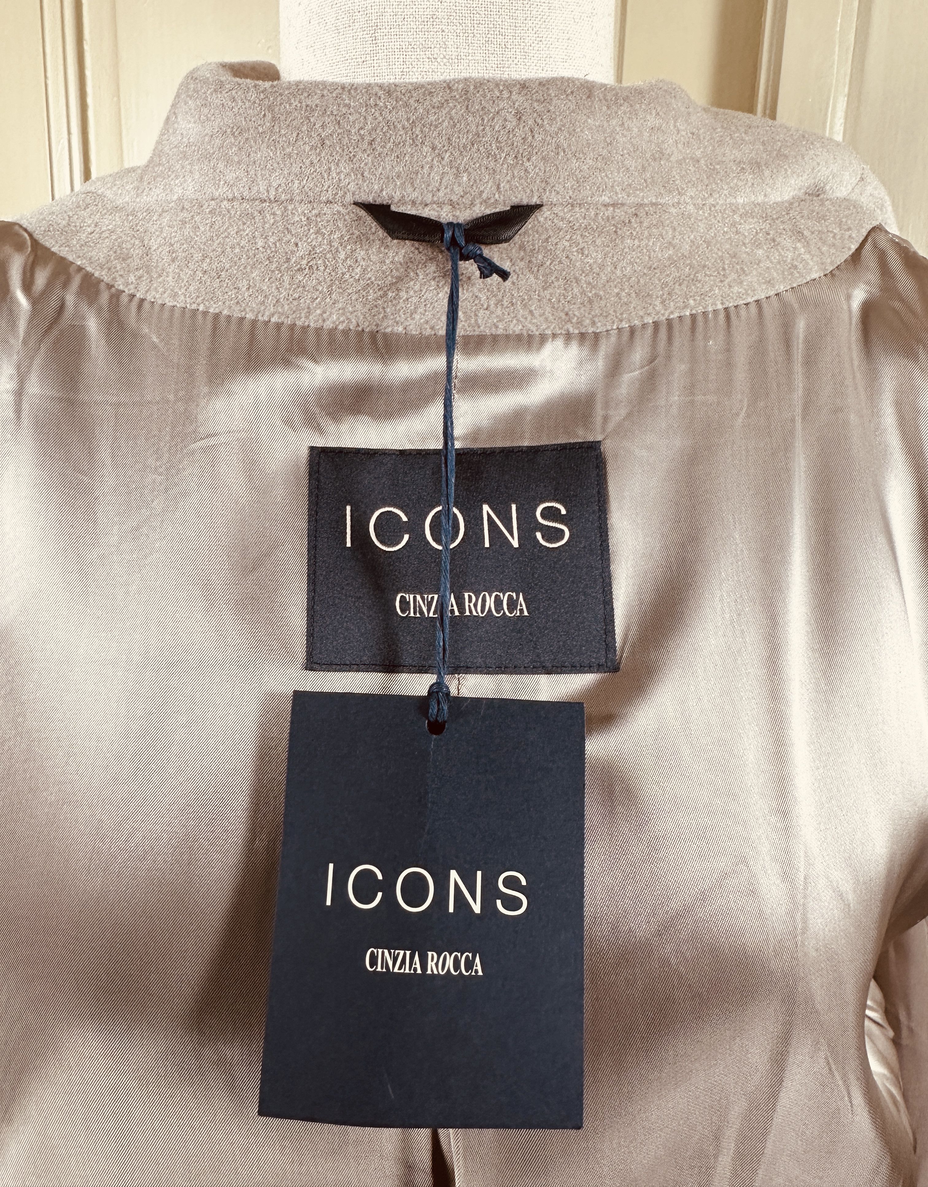 Cinzia Rocca Iconic Beige Coat Cashmere blend Size XL / US 12-14 / IT 48-50 - 6 Thumbnail