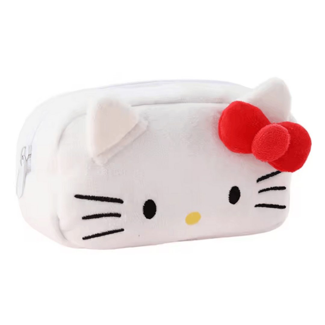 Japanese Brand HELLO KITTY Plush Cosmetic Bag, White NEW Size ONE SIZE - 1 Thumbnail
