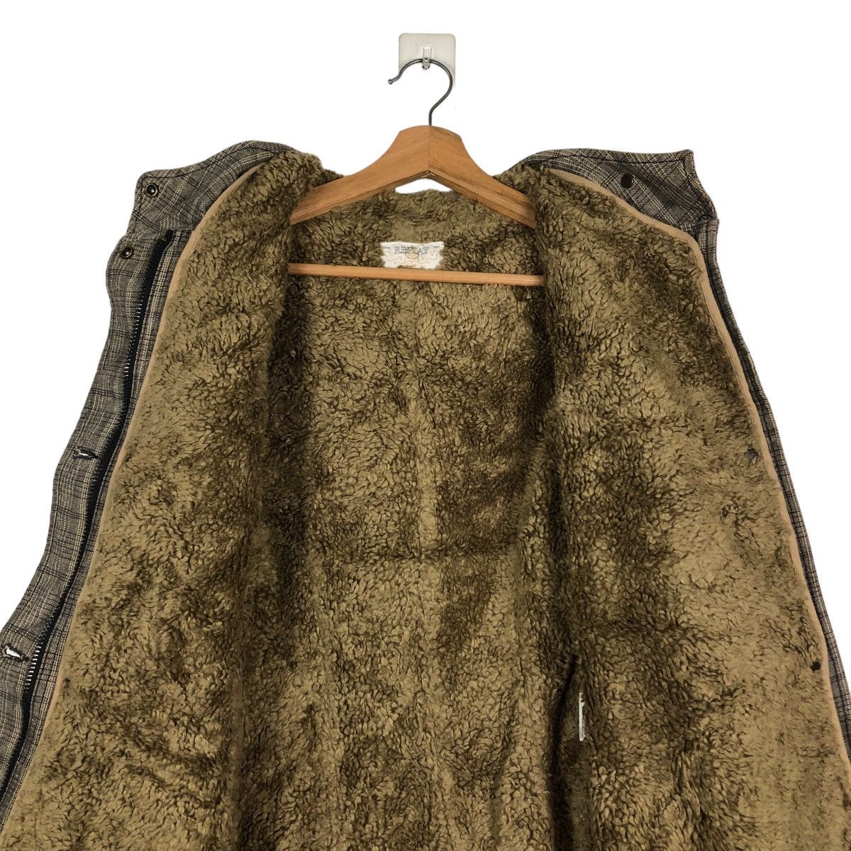 Japanese Brand 📌VINTAGE LONG JACKET SHEARLING FUR LINING BIKER REPLAY Size US XS / EU 42 / 0 - 16 Thumbnail