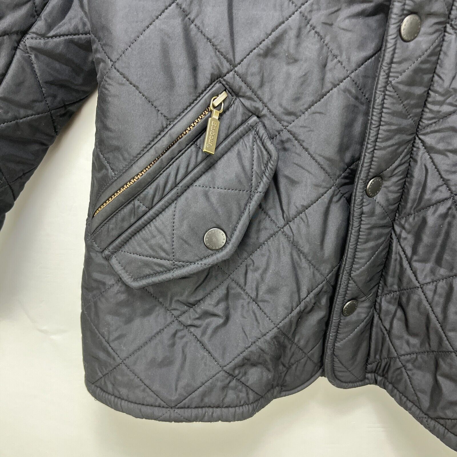 Barbour × Vintage Vintage Barbour Powell Quilted Jacket Boys Large 10/11 Black Size US L / EU 52-54 / 3 - 4 Thumbnail