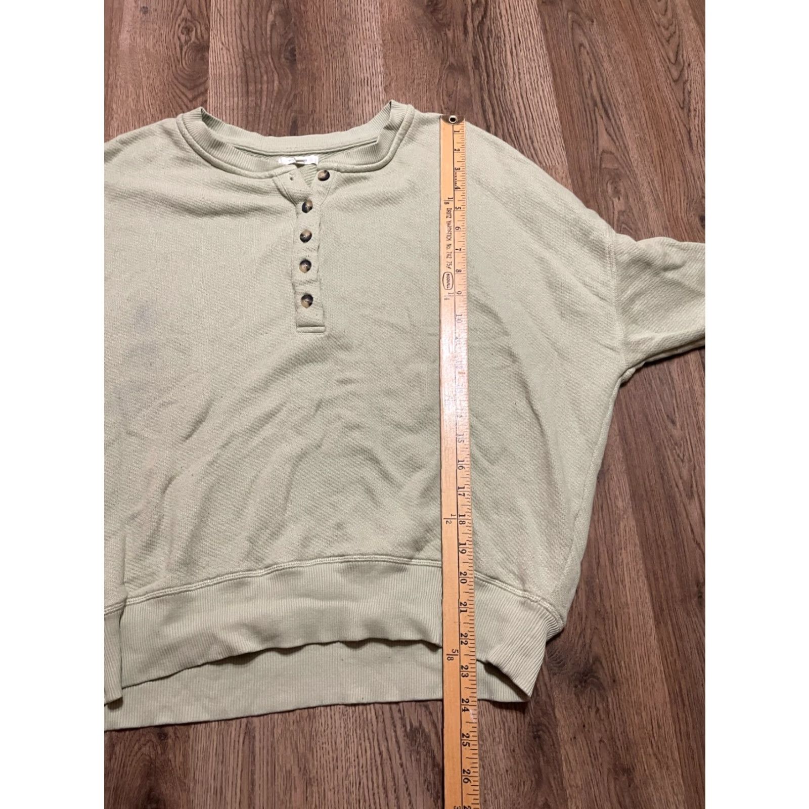 Vintage Maurices Sweater Women's Medium Green 1/4 Buttons Pullover Long Sleeve Casual Fall Spring Summer - Regular Fit - Womens Size M / US 6-8 / IT 42-44 - 6 Thumbnail