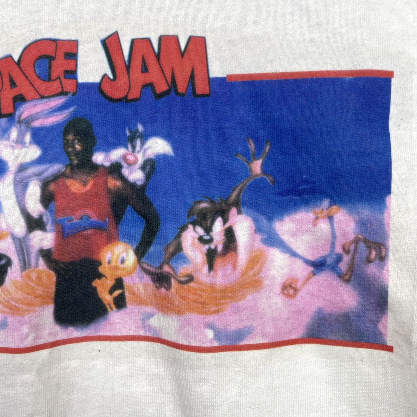 Hanes VINTAGE Space Jam Shirt Men XL Crew Neck White Cotton 90s Logo Graphic Print Hanes T-Shirt Size US XL / EU 56 / 4 - 6 Thumbnail