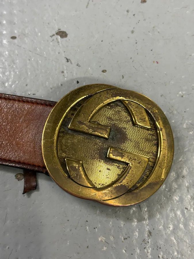 Gucci 2000s Gucci Brown Leather Propaganda belt by Tom Ford Size ONE SIZE - 5 Thumbnail