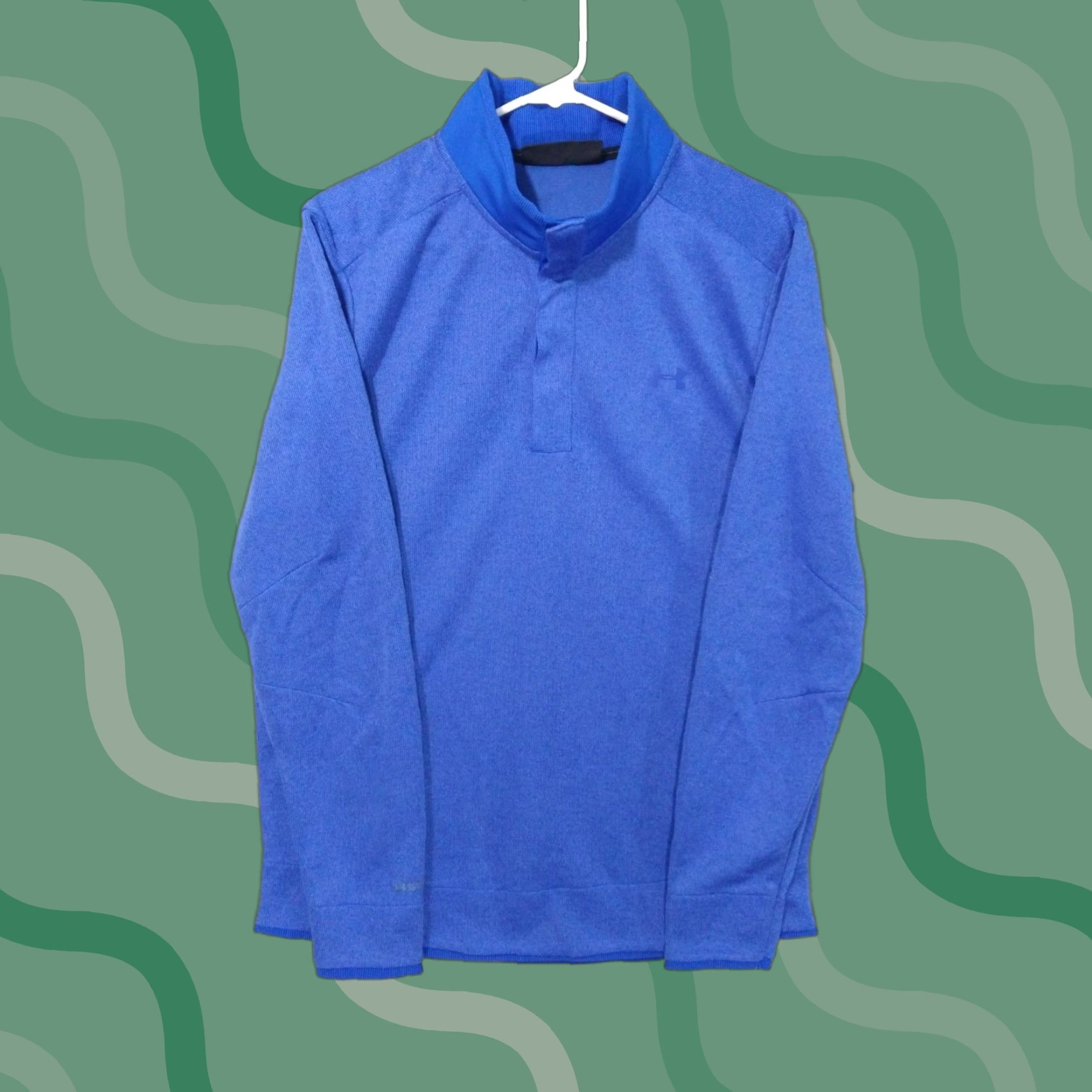 Under Armour Under Armour Sweater Mens Large Blue Storm Pullover Fleece 1/4 Zip Golf ColdGear Mock Neck Long Sleeve Knit Size US L / EU 52-54 / 3 - 1 Thumbnail