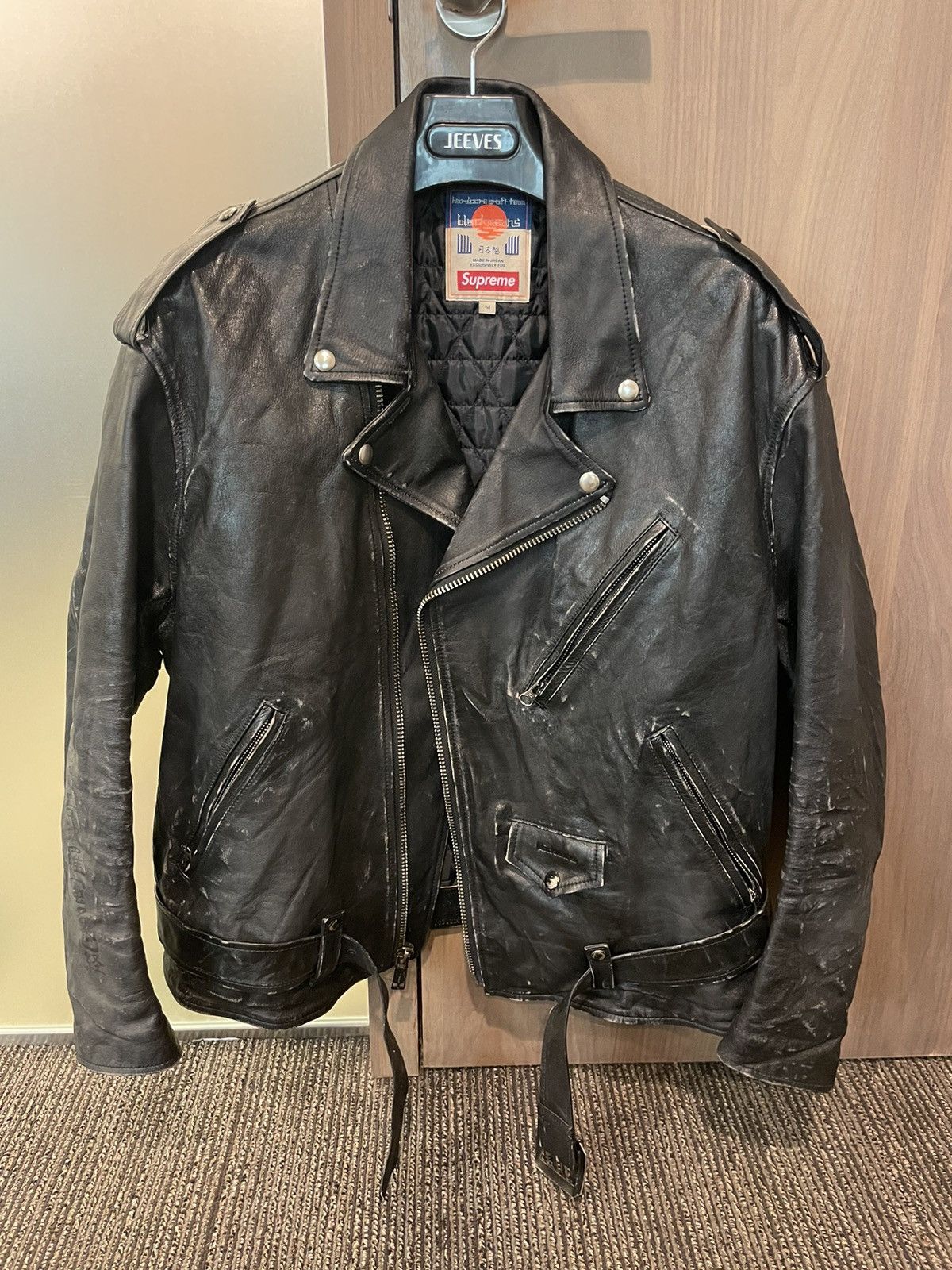 Supreme Supreme x Blackmeans Leather Biker Jacket | Grailed