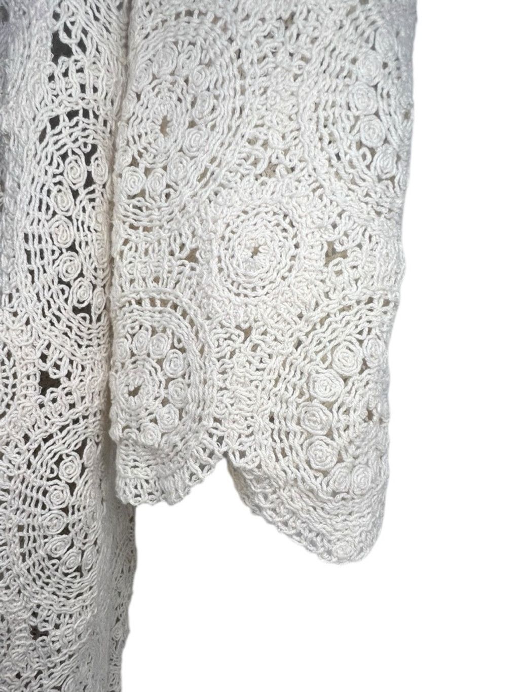 Miss Me Miss Me Cream Boho Crochet Lace Long Sleeve Duster Cardigan Size S / US 4 / IT 40 - 6 Thumbnail