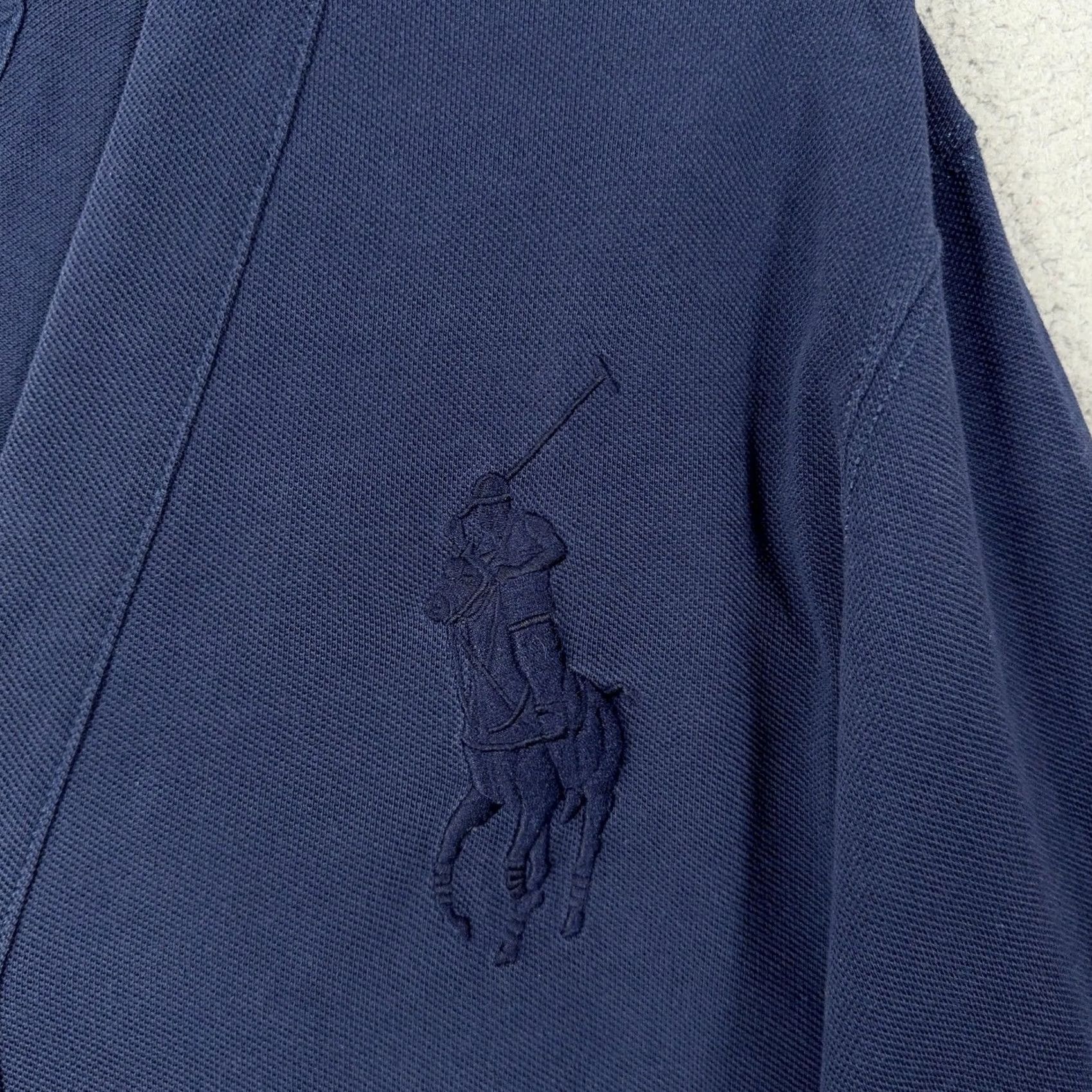 Polo Ralph Lauren VINTAGE Polo by Ralph Lauren Cardigan Mens XL Blue Cotton Logo Sweater Size US XL / EU 56 / 4 - 2 Thumbnail
