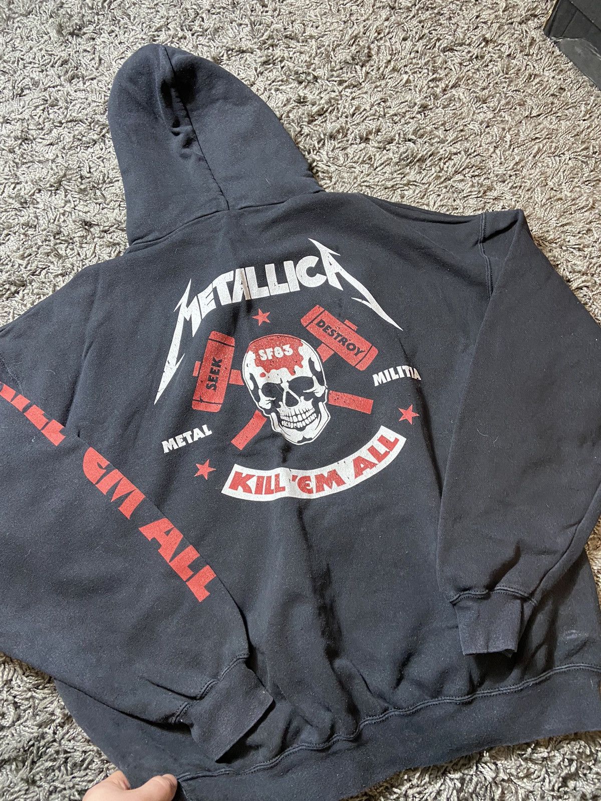 Band Tees × Metallica × Vintage METALLICA VINTAGE 00s BAND ROCK HOODIE CENTRE LOGO Size US XL / EU 56 / 4 - 6 Thumbnail