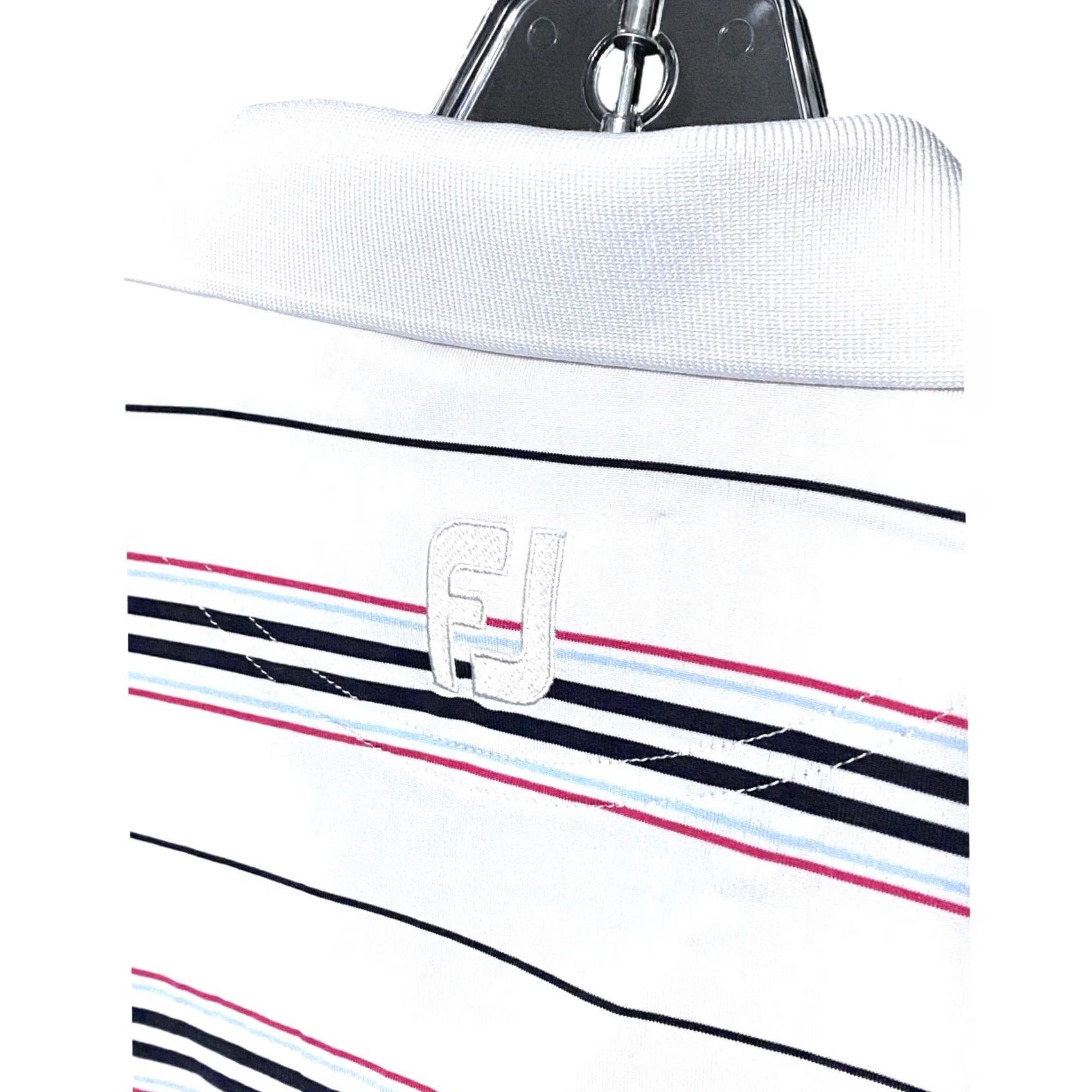 Footjoy FootJoy Polo Shirt Mens L White Striped Athleisure Preppy Casual Activewear Workwear Golf Shirt Size US L / EU 52-54 / 3 - 4 Thumbnail