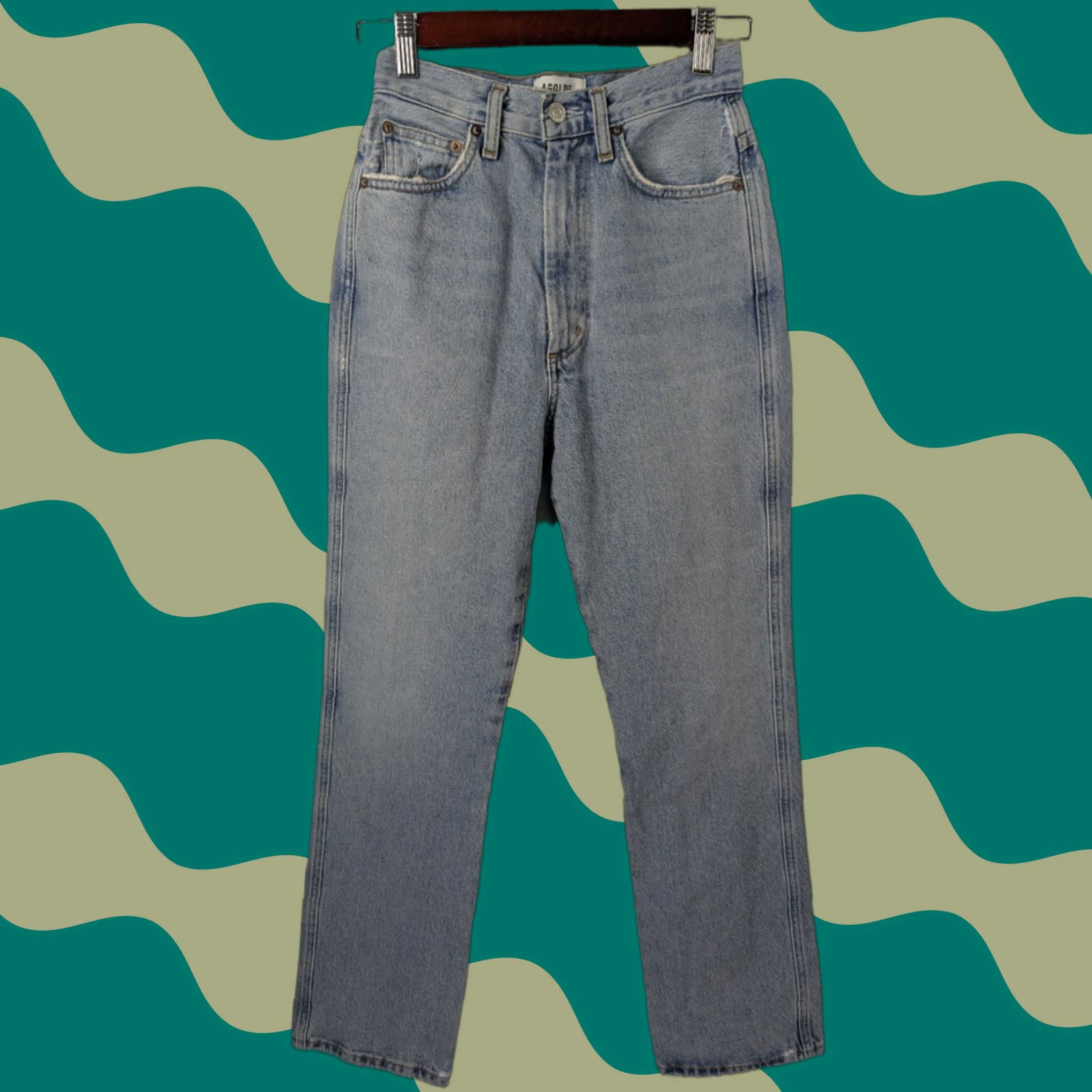 Agolde AGolde High Rise Pinch Waist Denim Jeans Size 24 Light Blue A095-1141 Jeans Women 5-Pocket Slim Casual 24 Blue Size 42" / US 20 - 1 Thumbnail