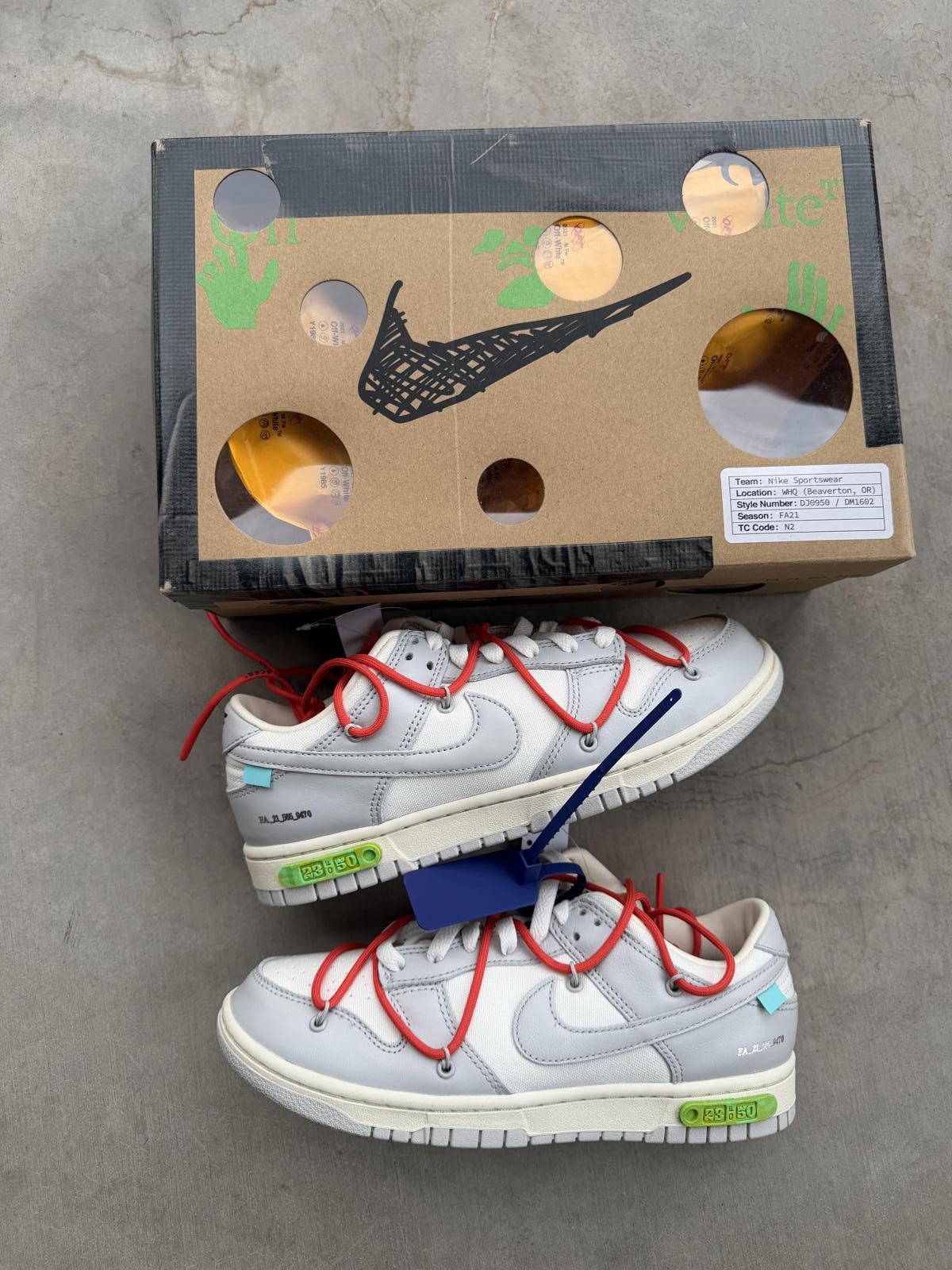 Nike Nike Dunk Low Off-White Lot 23 Size 8 DS OG All Size US 8 / EU 41 - 1 Thumbnail