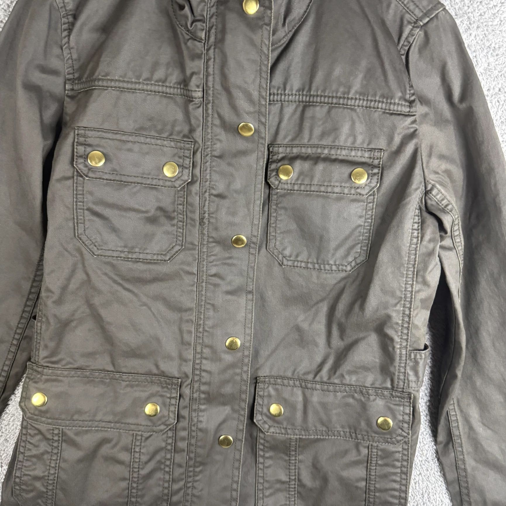 J.Crew J.Crew Military Jacket Womens XS Green Cotton Twill Zip Pockets Size XS / US 0-2 / IT 36-38 - 6 Thumbnail