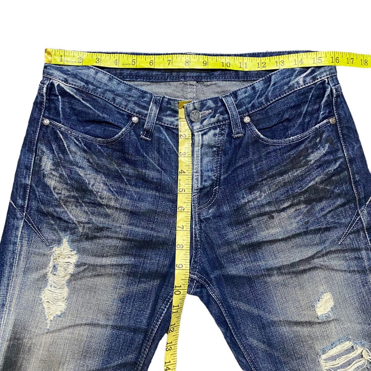 GOSTAR DE FUGA Fuga Denim Mud Oil Stained Flare Jeans Size US 31 - 19 Thumbnail